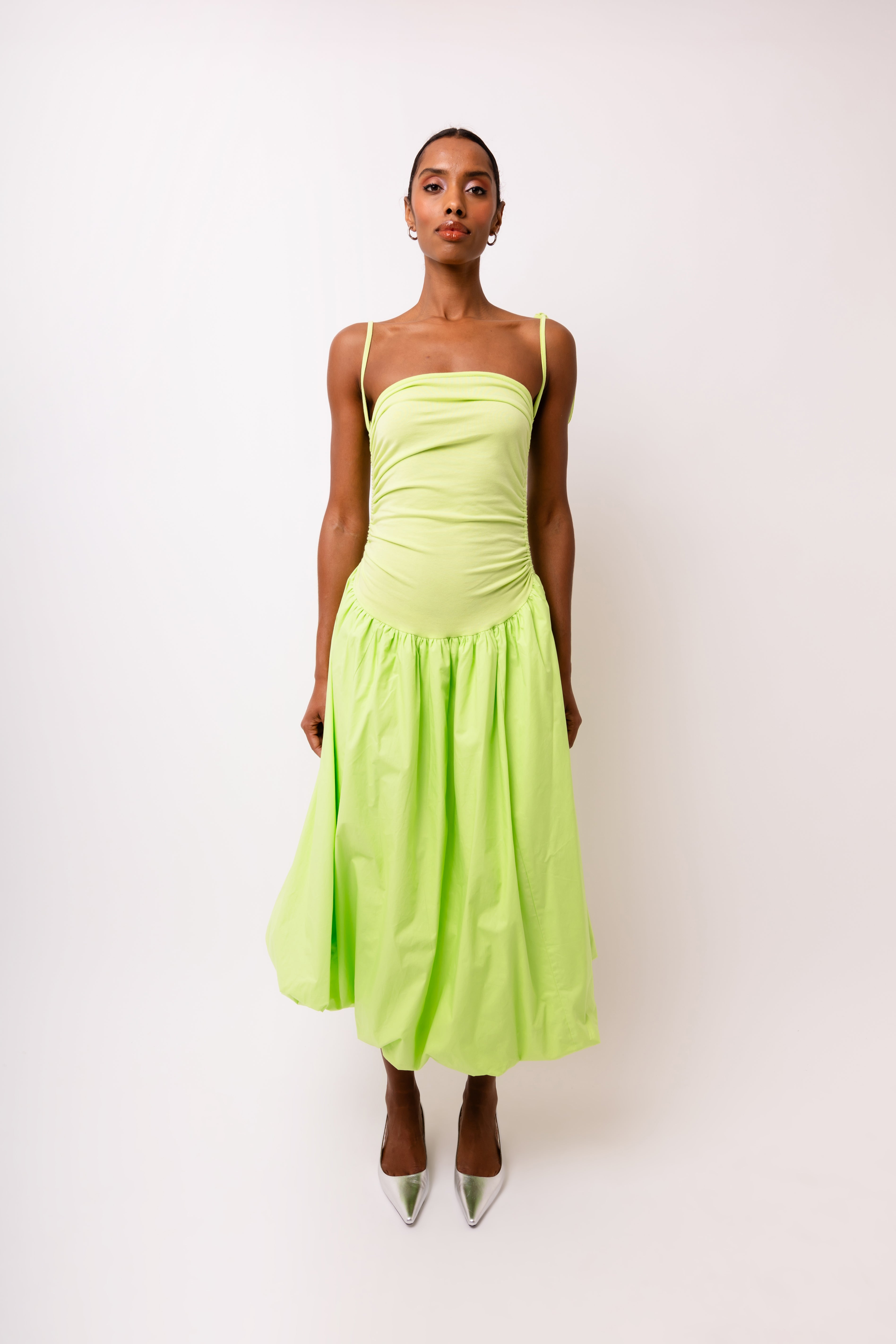 Alexa Lime Green Puffball Dress