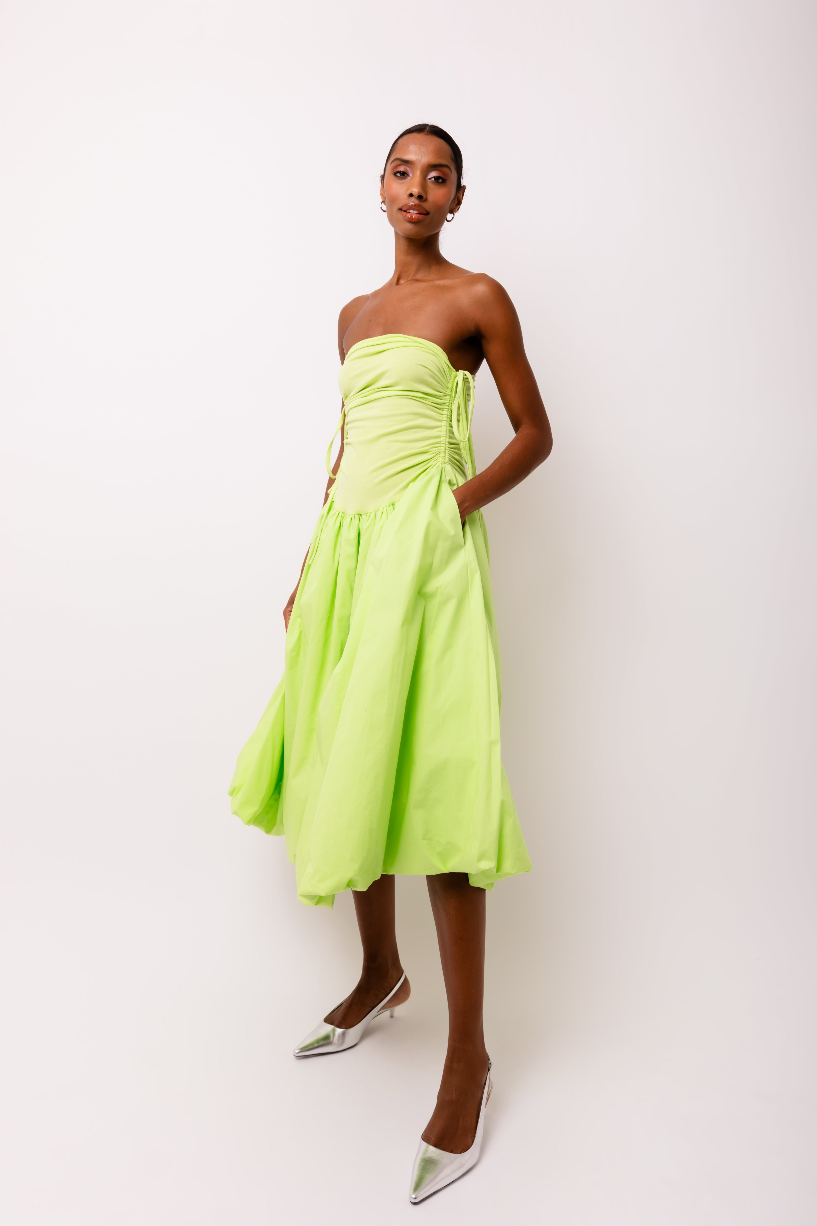 Alexa Lime Green Puffball Dress