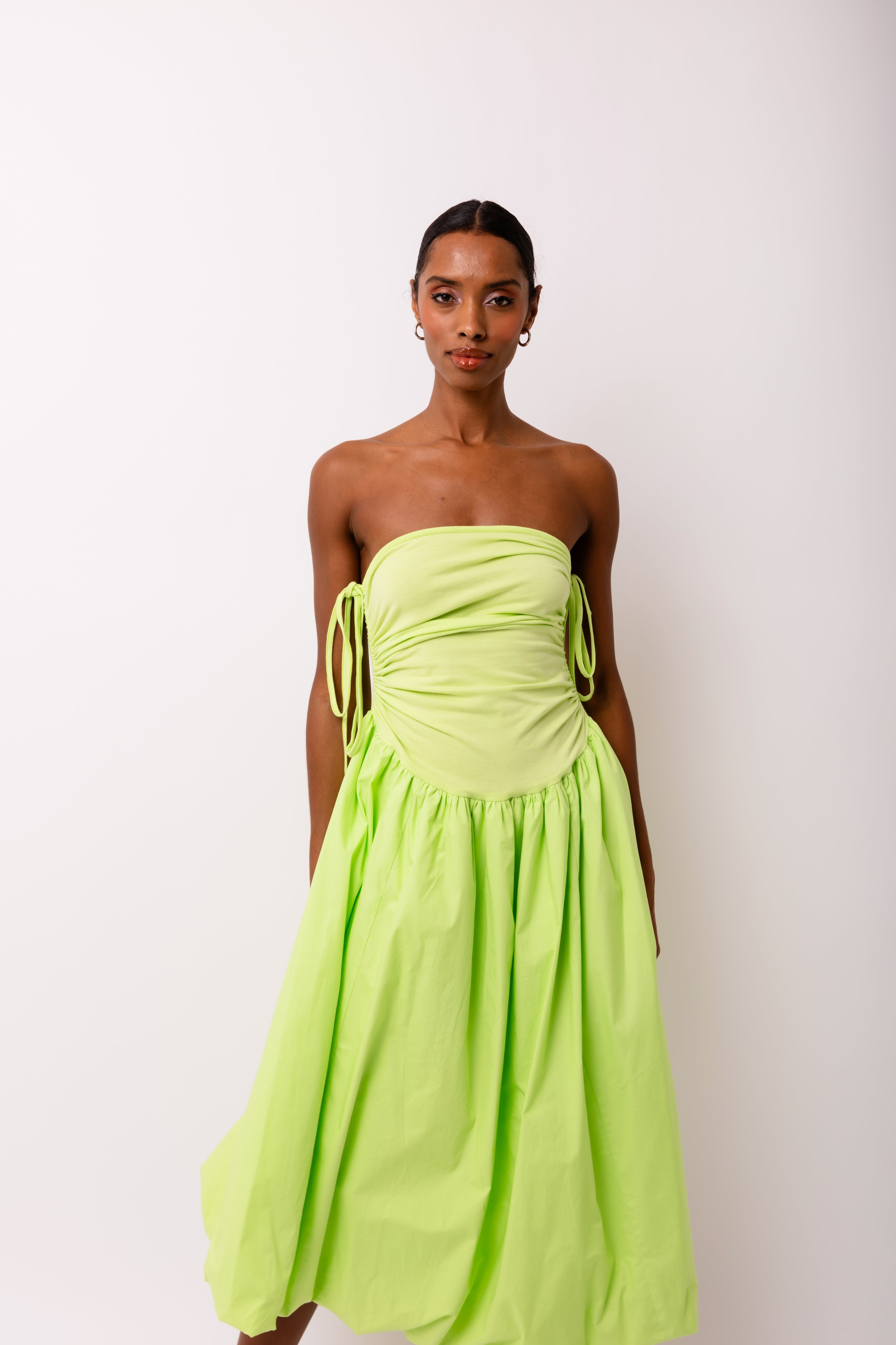 Alexa Lime Green Puffball Dress