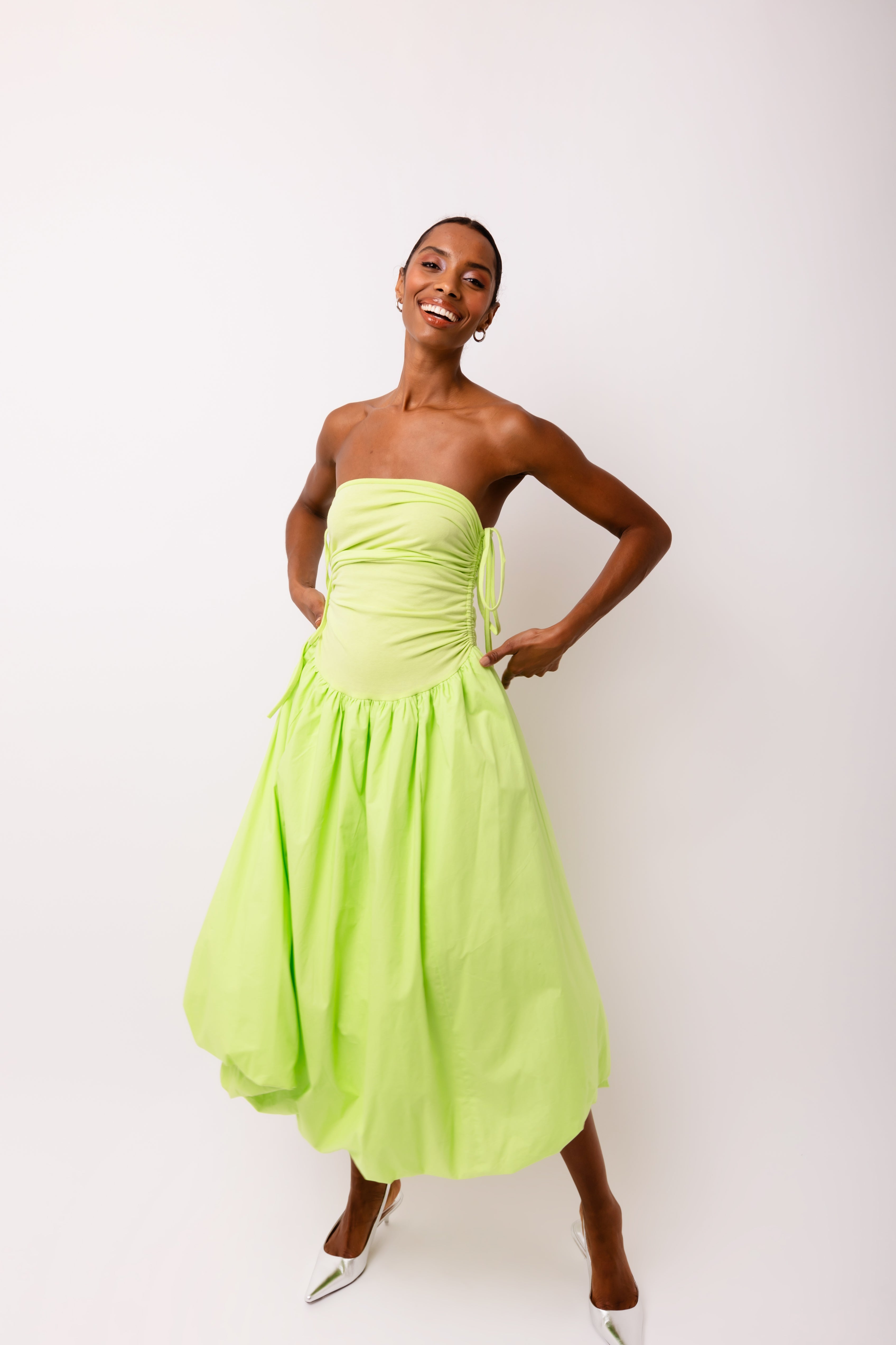 Alexa Lime Green Puffball Dress