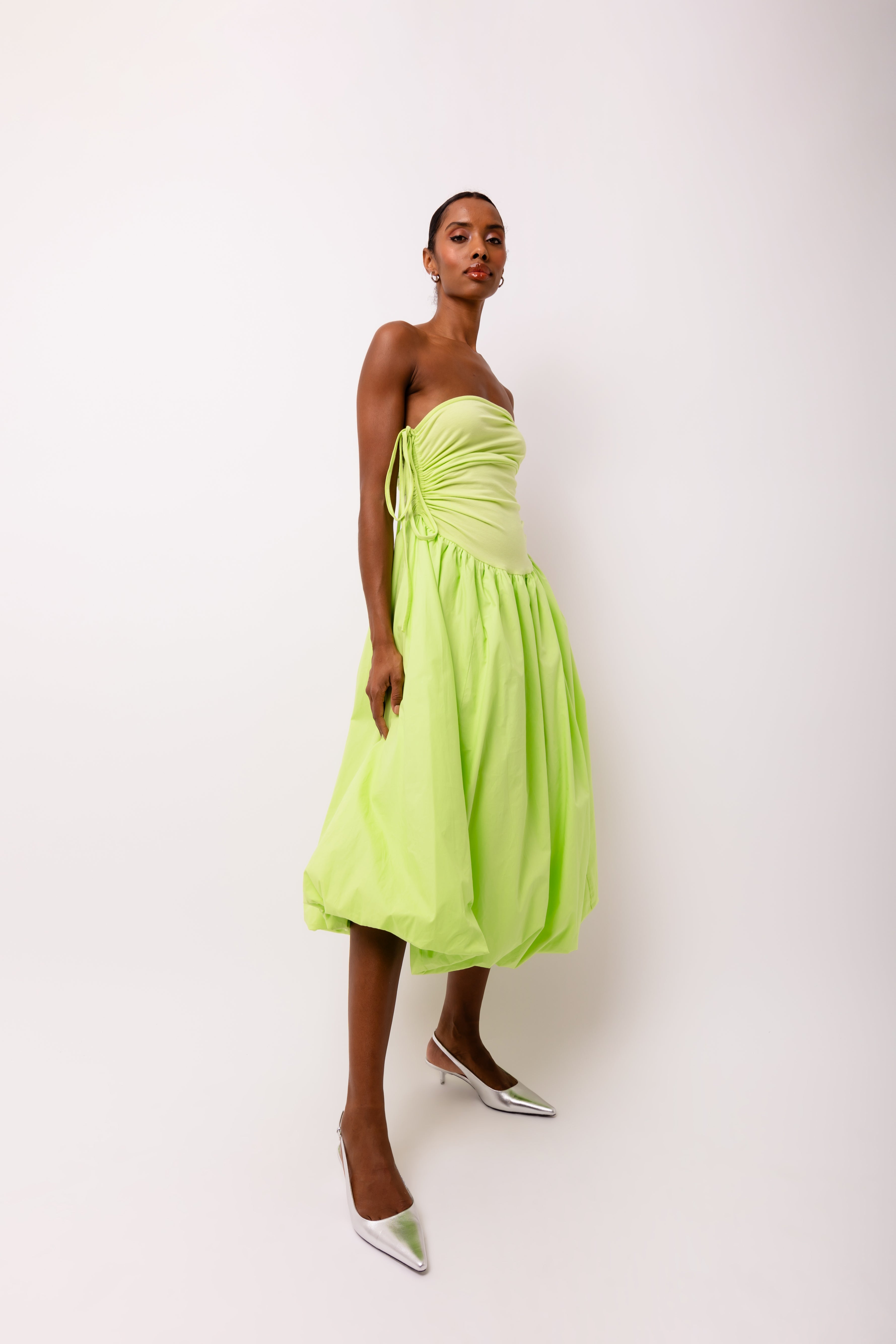 Alexa Lime Green Puffball Dress