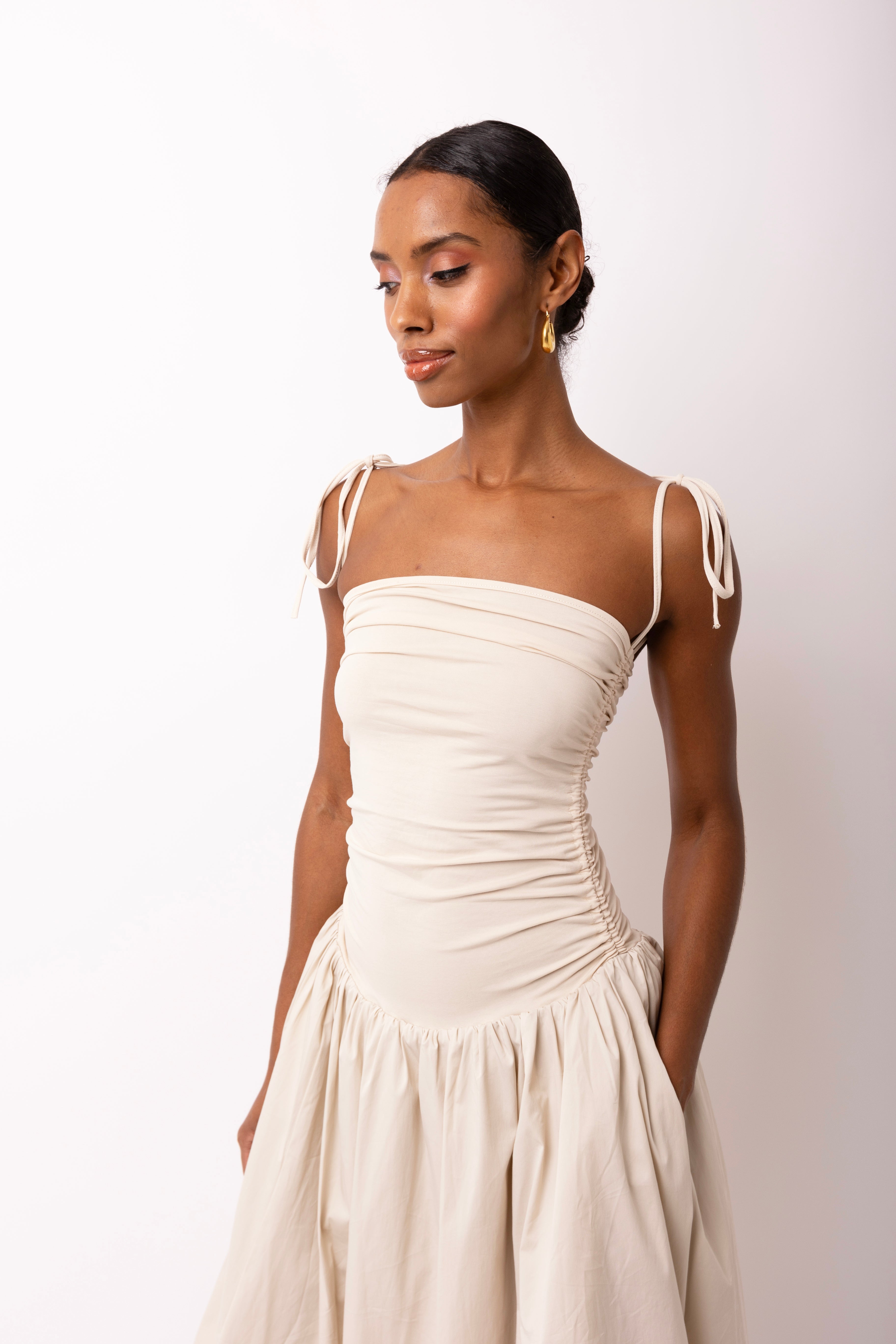 Alexa Milk Puffball Dress