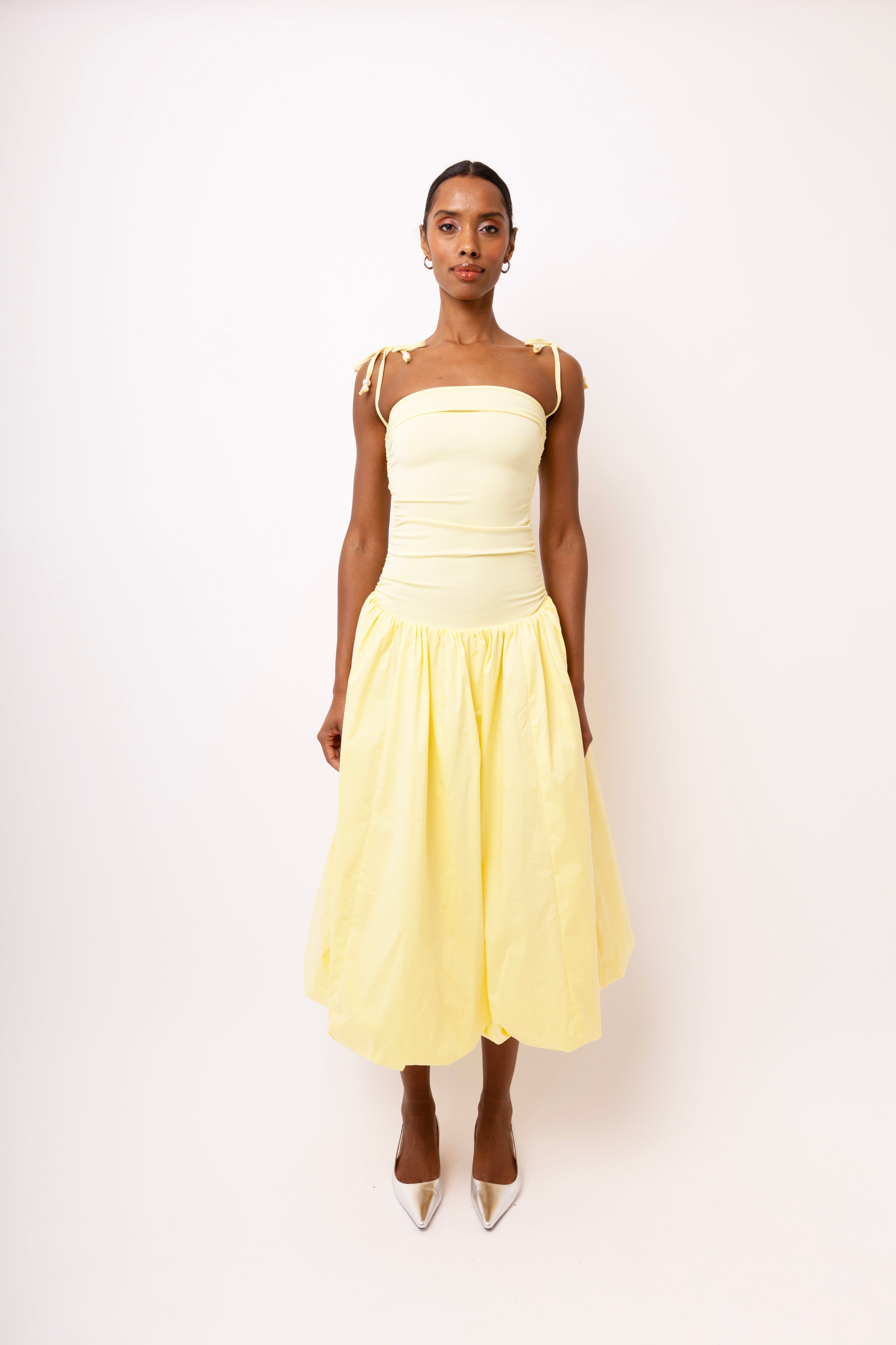 Alexa Yellow Puffball Dress