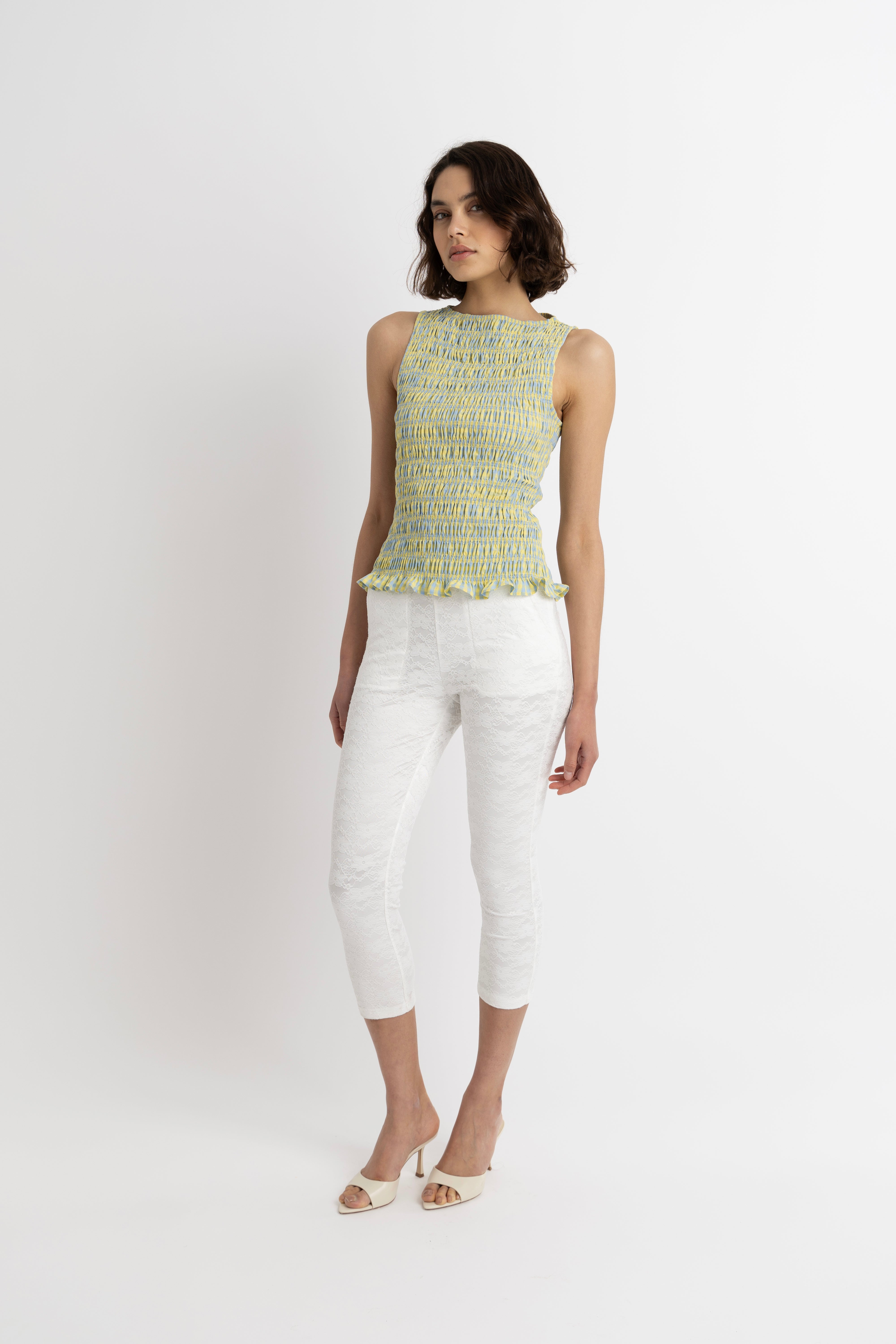 Penny White Lace Capri Pants