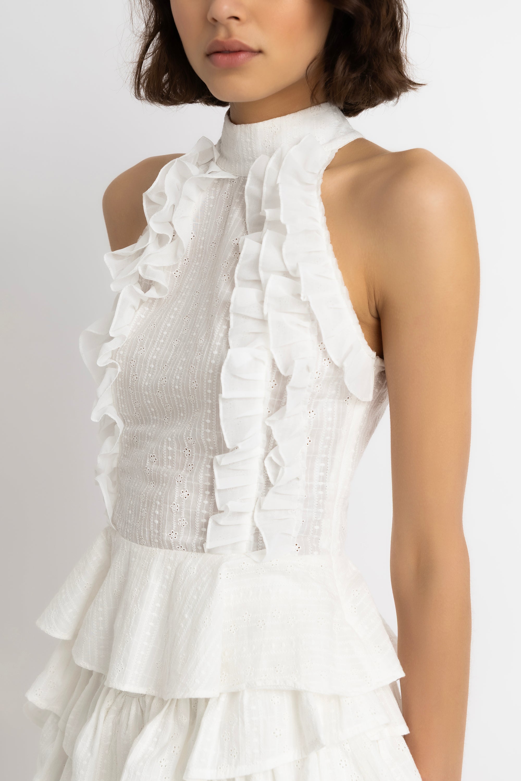 Nicola White Broderie Top