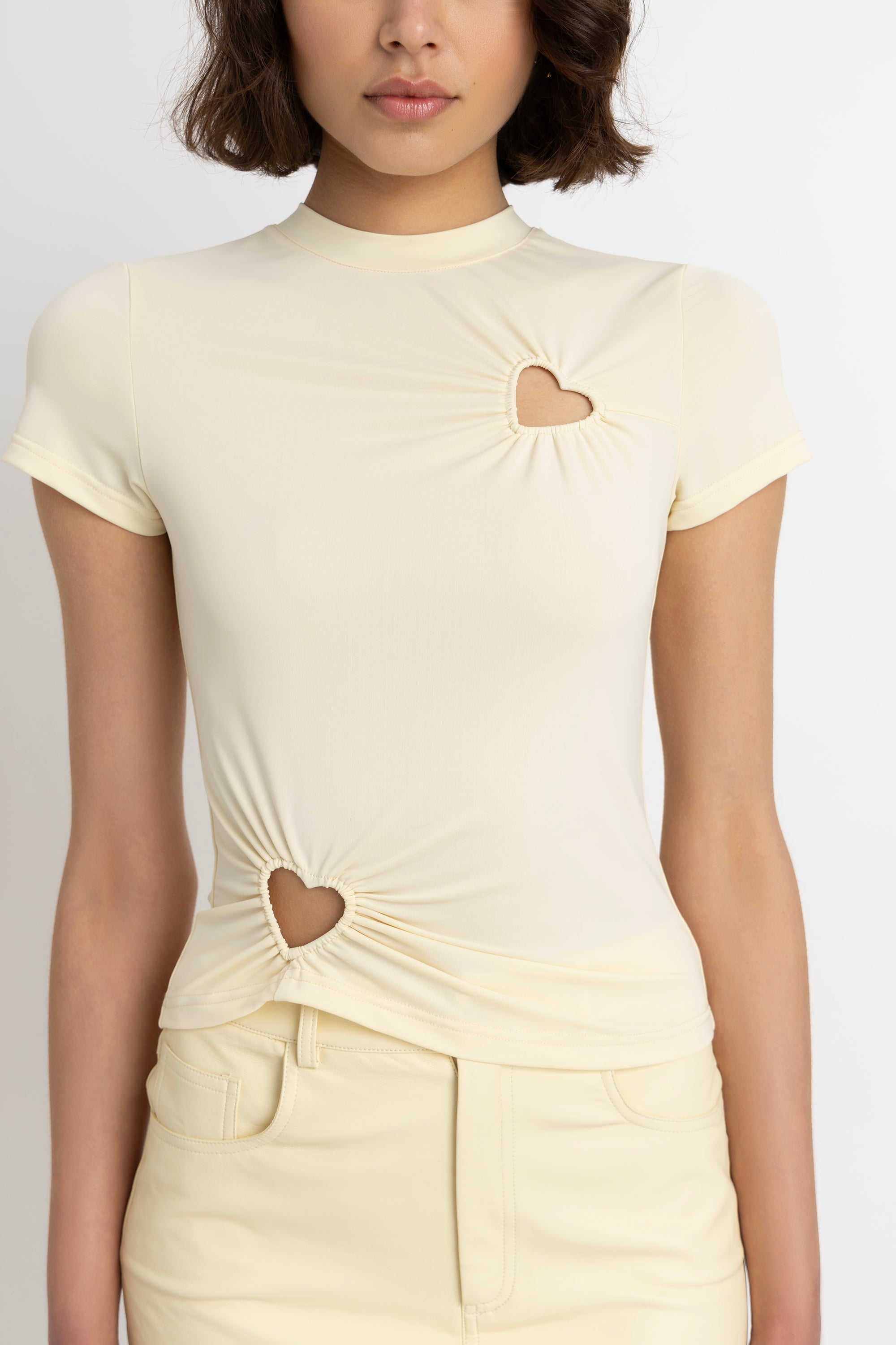 Bowie Butter Yellow Heart Cut Out Top