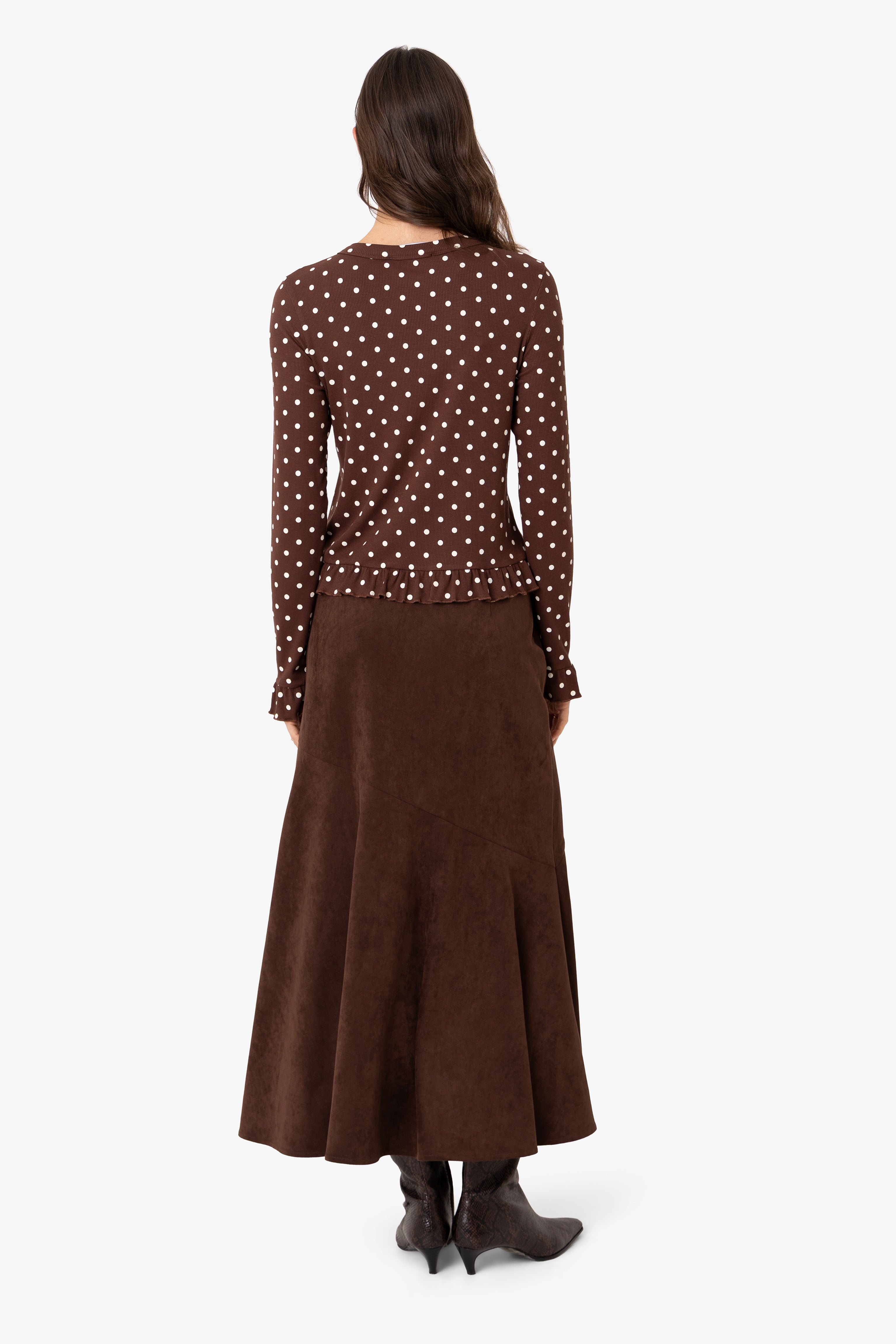 Edie Viscose Brown Polkadot Cardigan