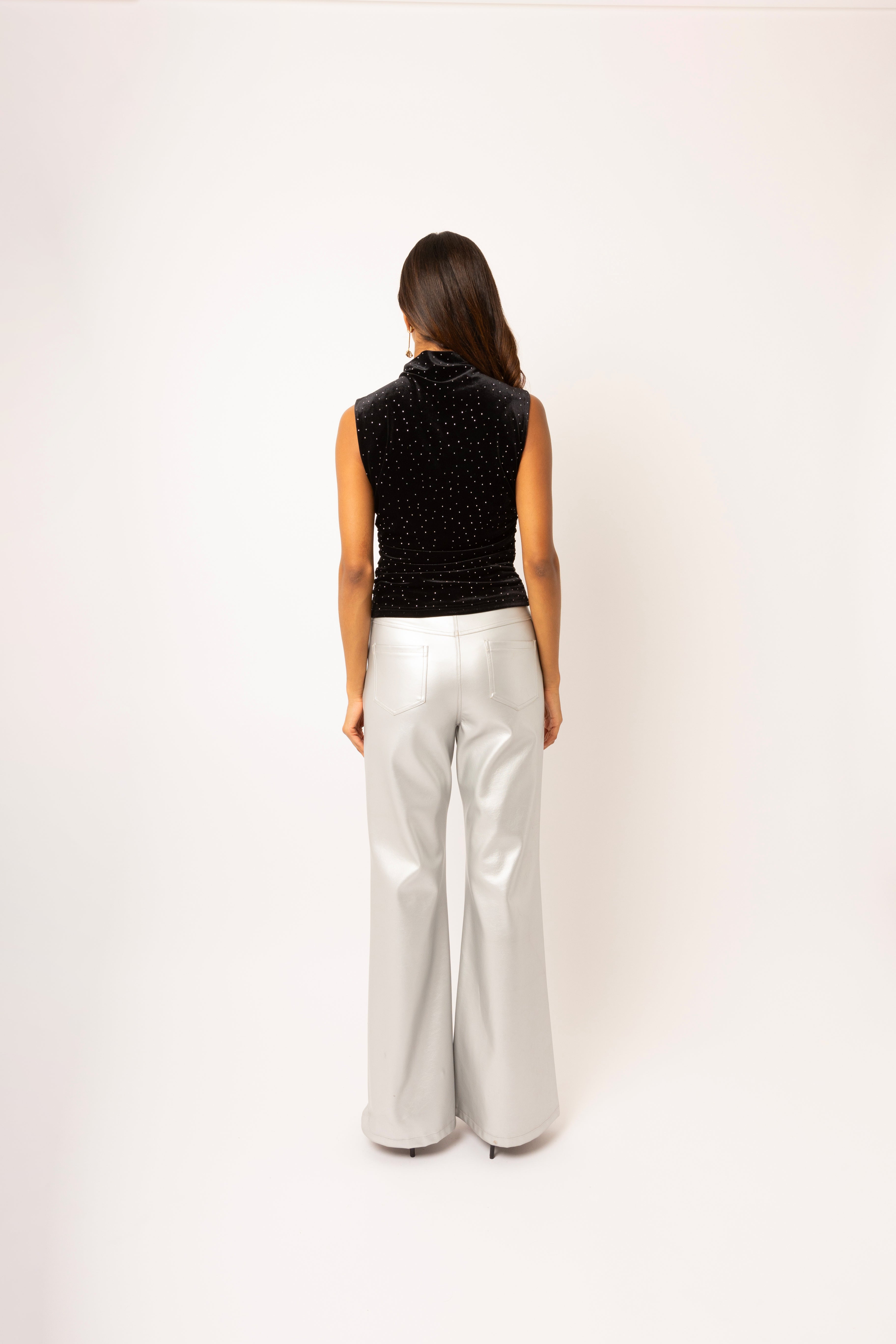 Elvis Black Studded Velvet Top