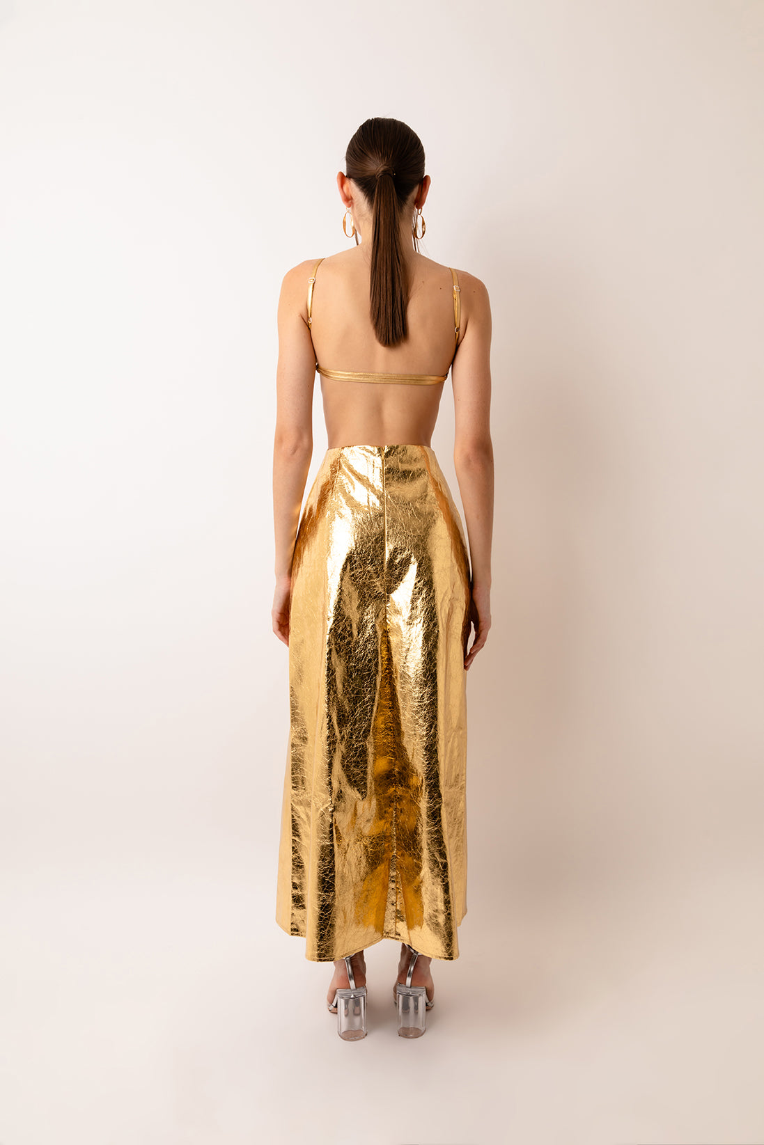 Jennifer Gold Metallic Maxi Dress with Cut-out Back | AMYLYNN