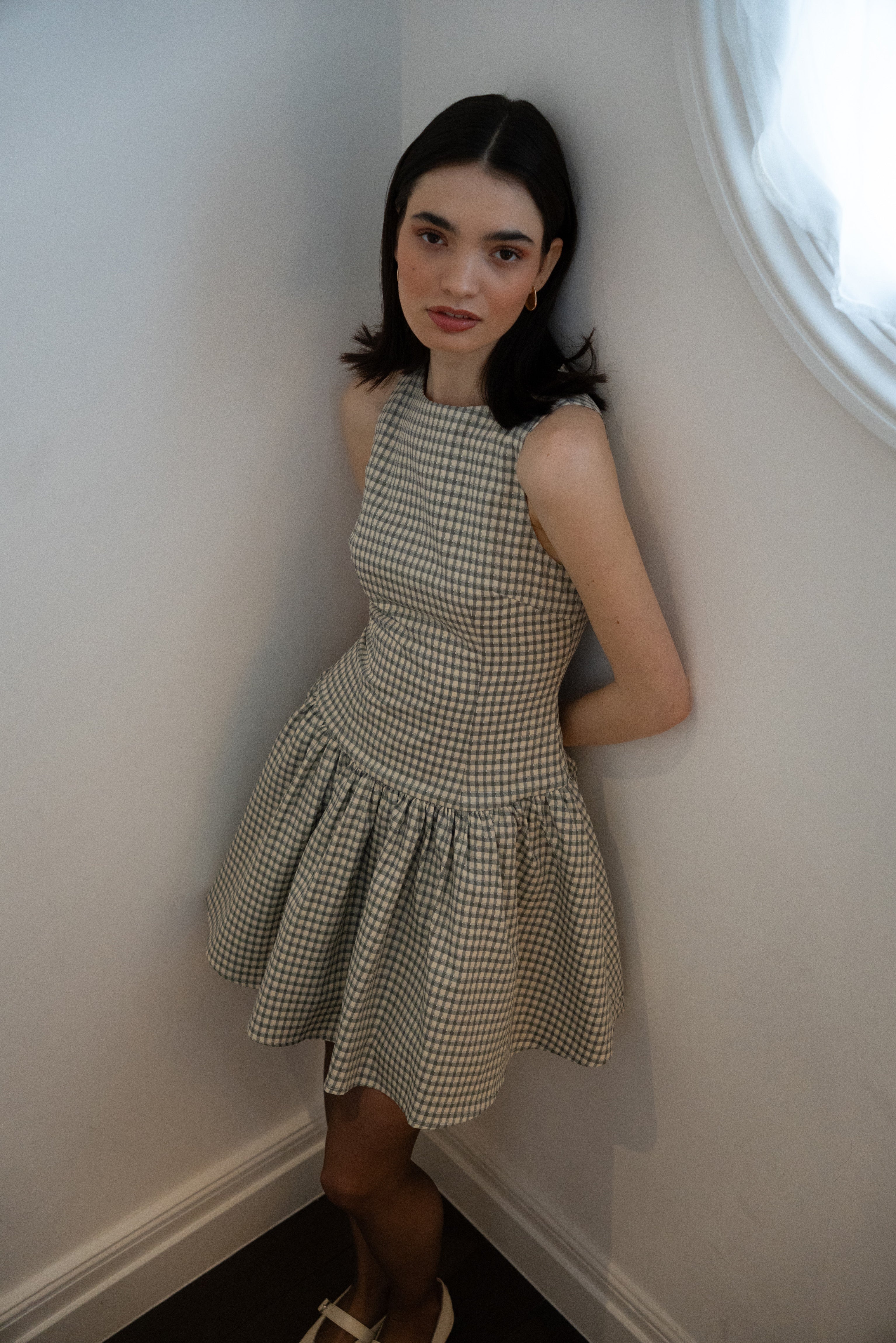 Twiggy Pure Cotton Gingham Check Mini Dress