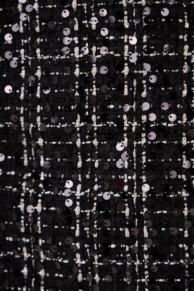 Janette Black Sequin Boucle Mini Skirt