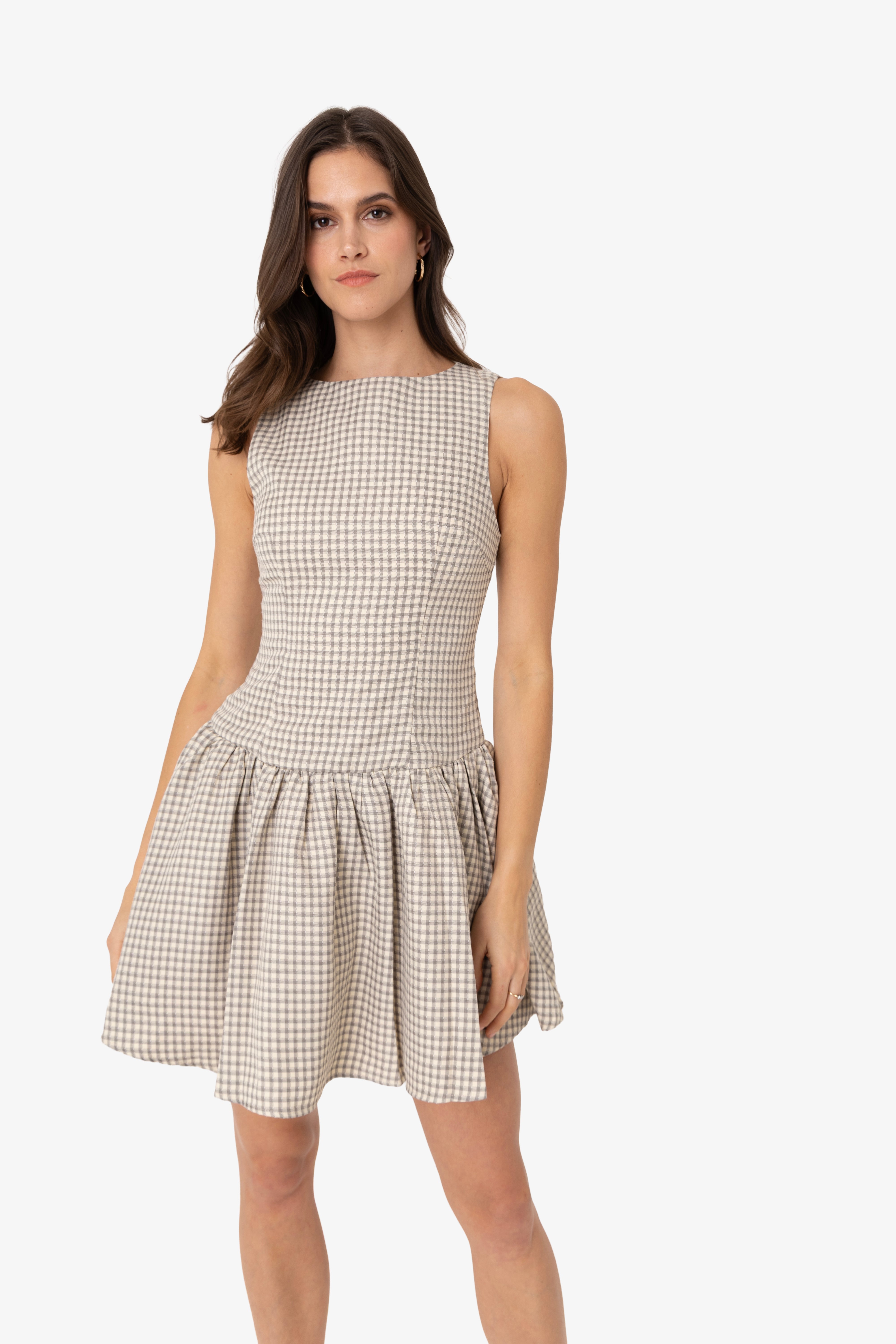 Twiggy Pure Cotton Gingham Check Mini Dress