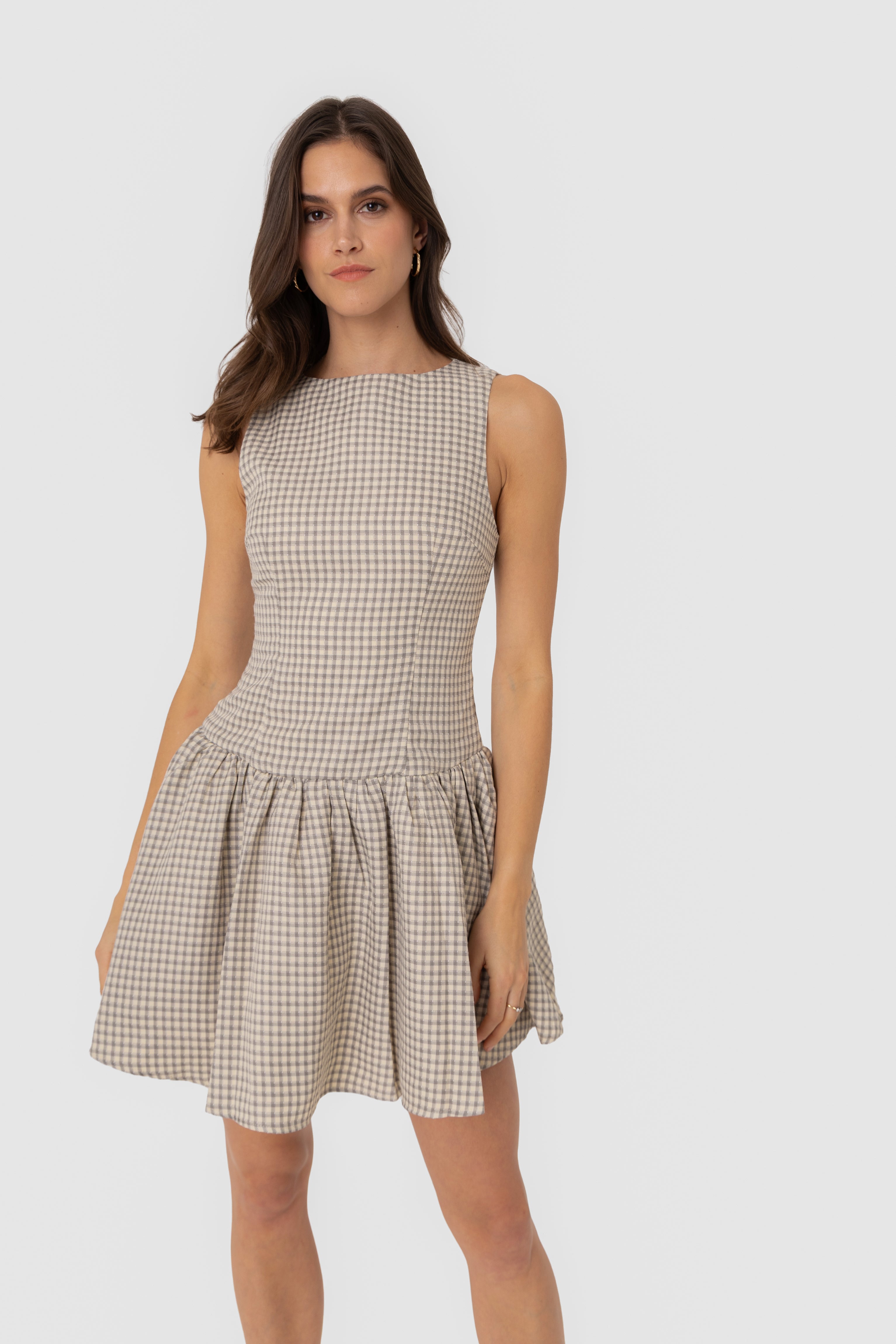 Twiggy Pure Cotton Gingham Check Mini Dress