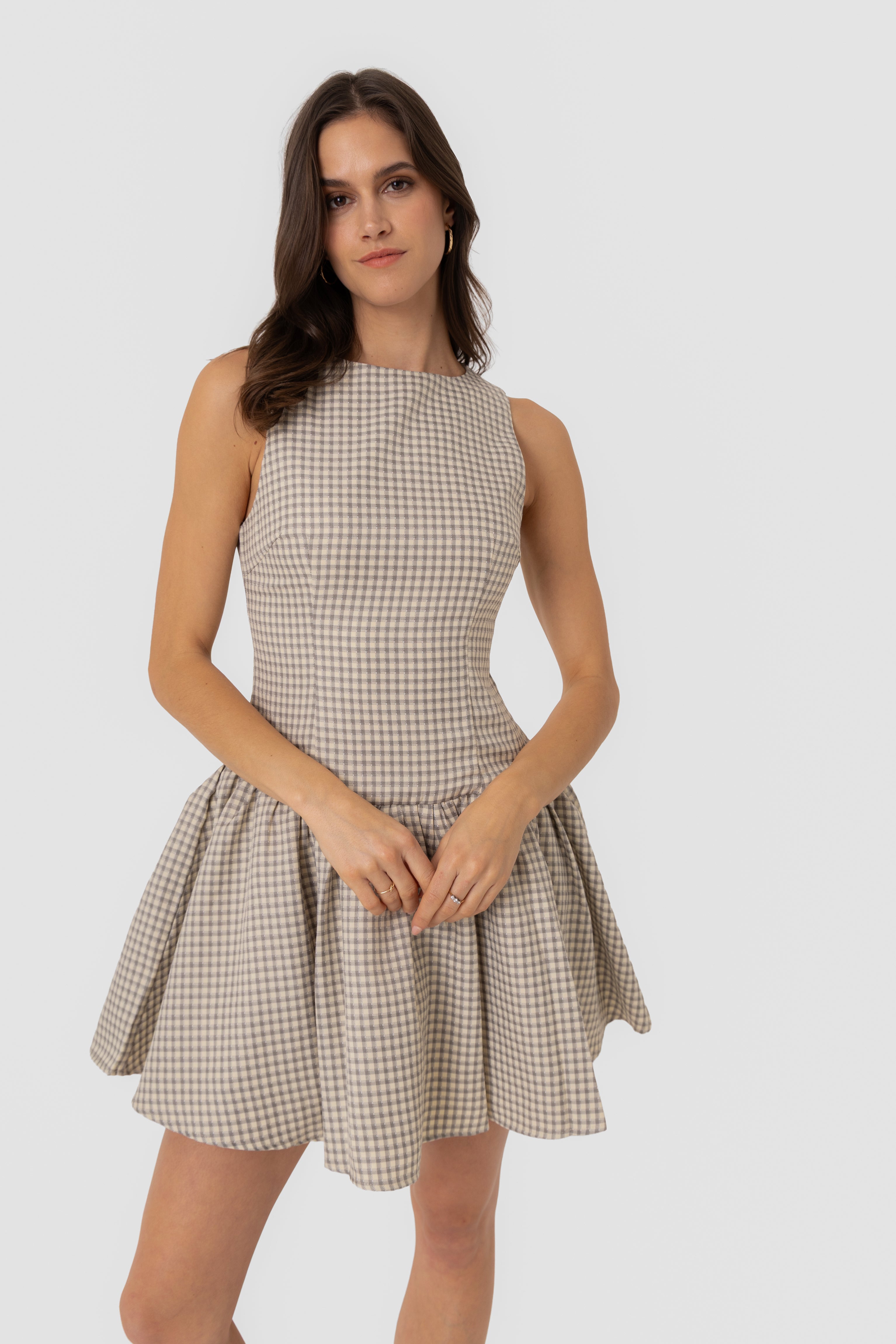 Twiggy Pure Cotton Gingham Check Mini Dress