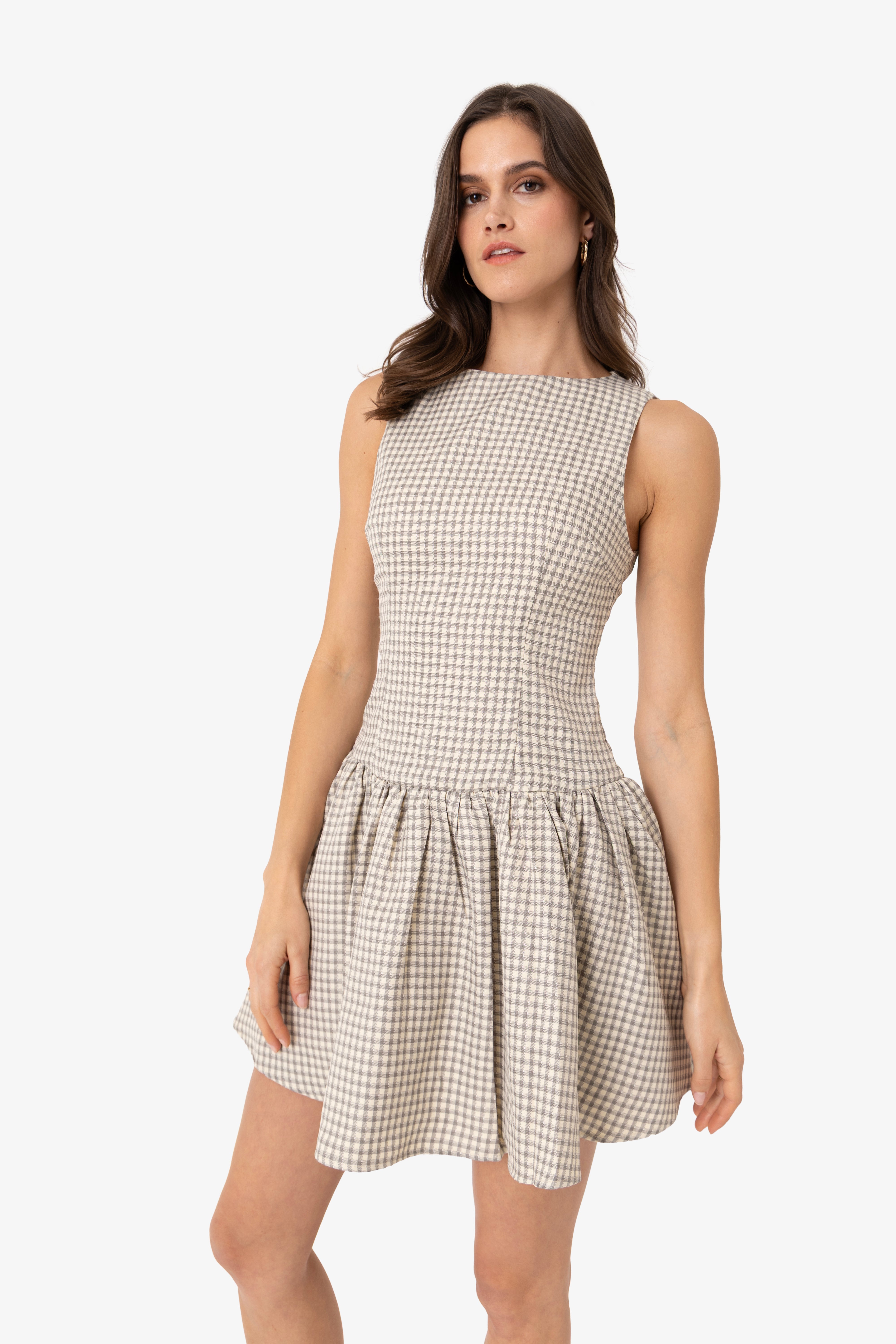 Twiggy Pure Cotton Gingham Check Mini Dress