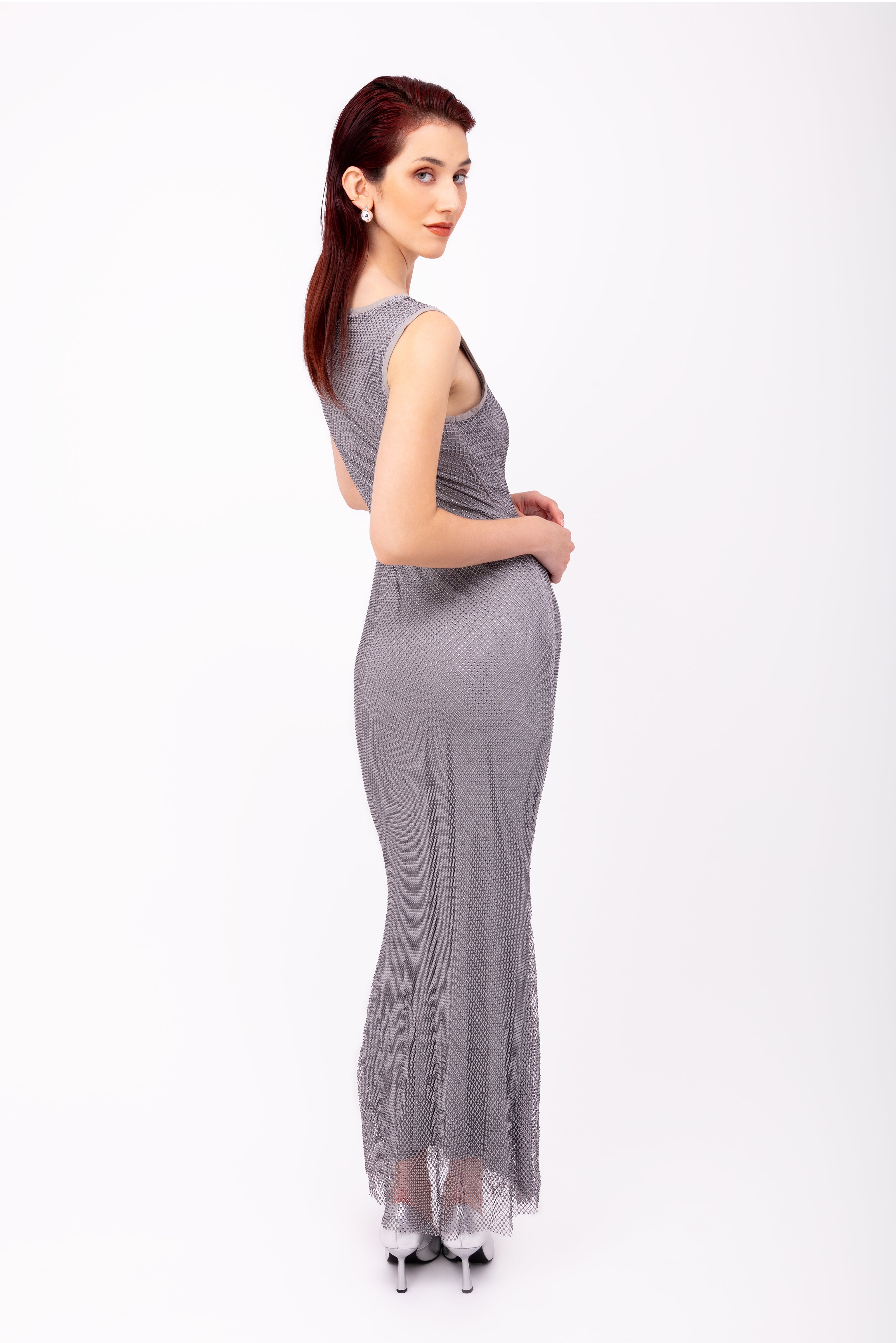 Hunter Grey Embellished Maxi Dress