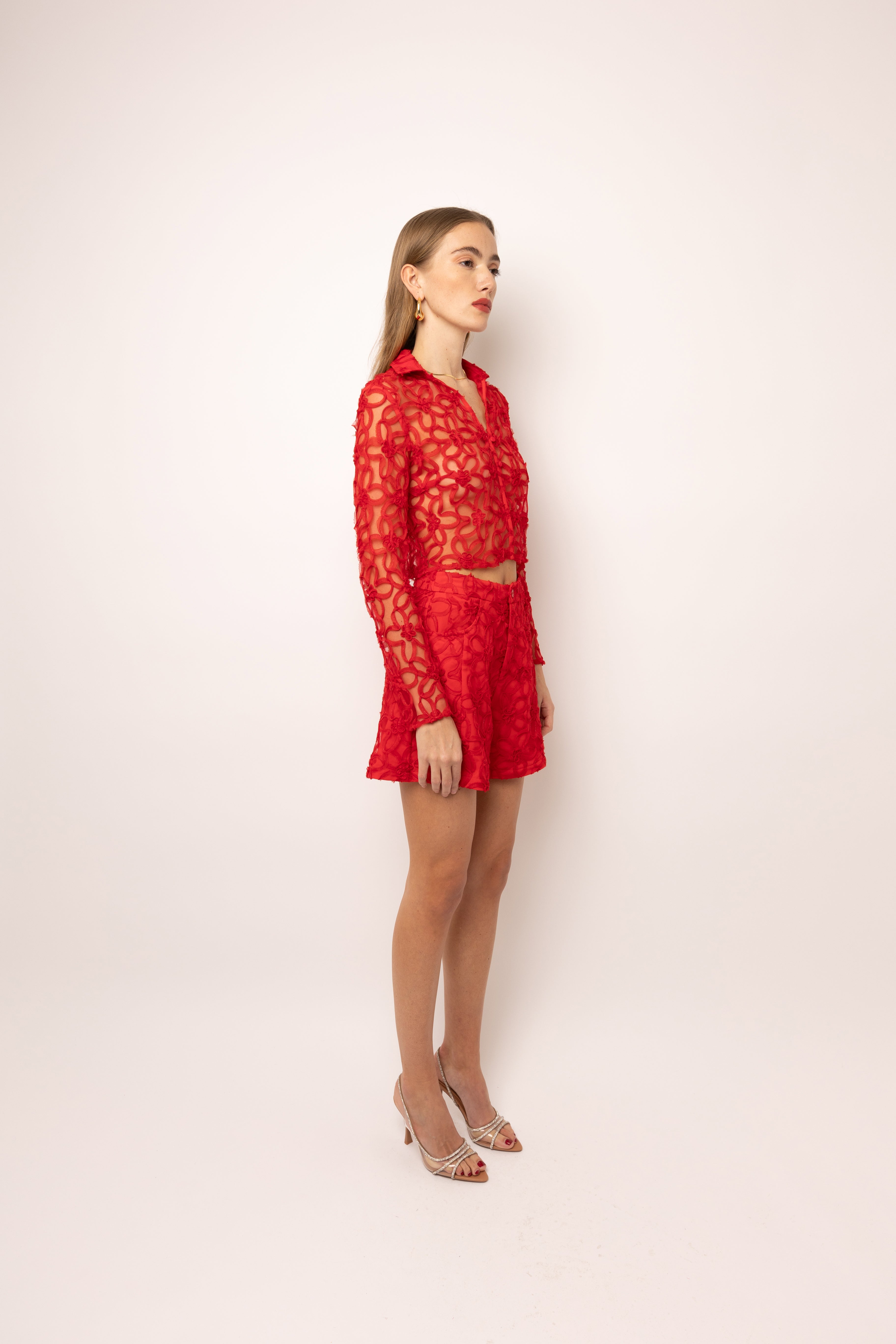 Sunnie Red Floral Blouse