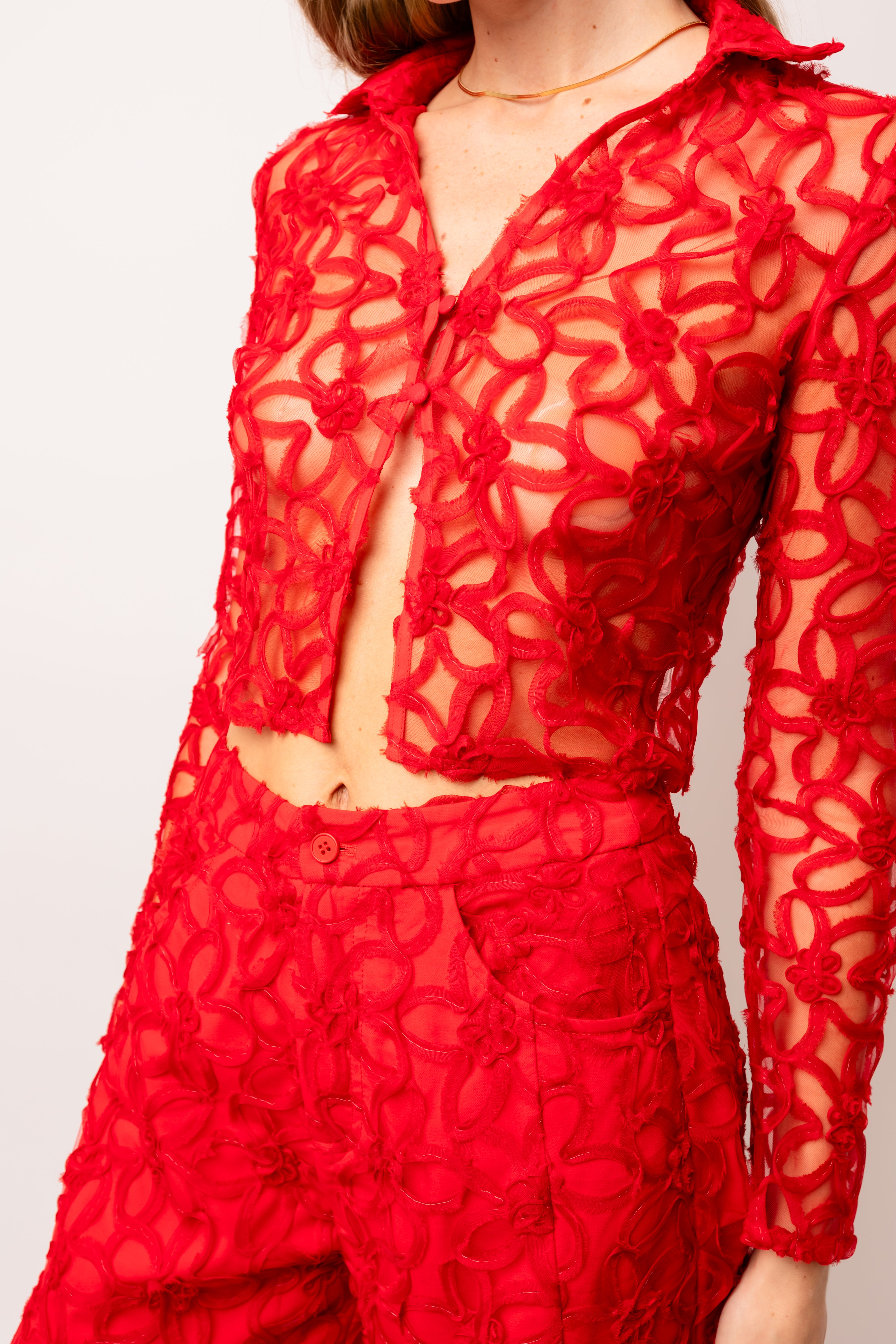 Sunnie Red Floral Blouse