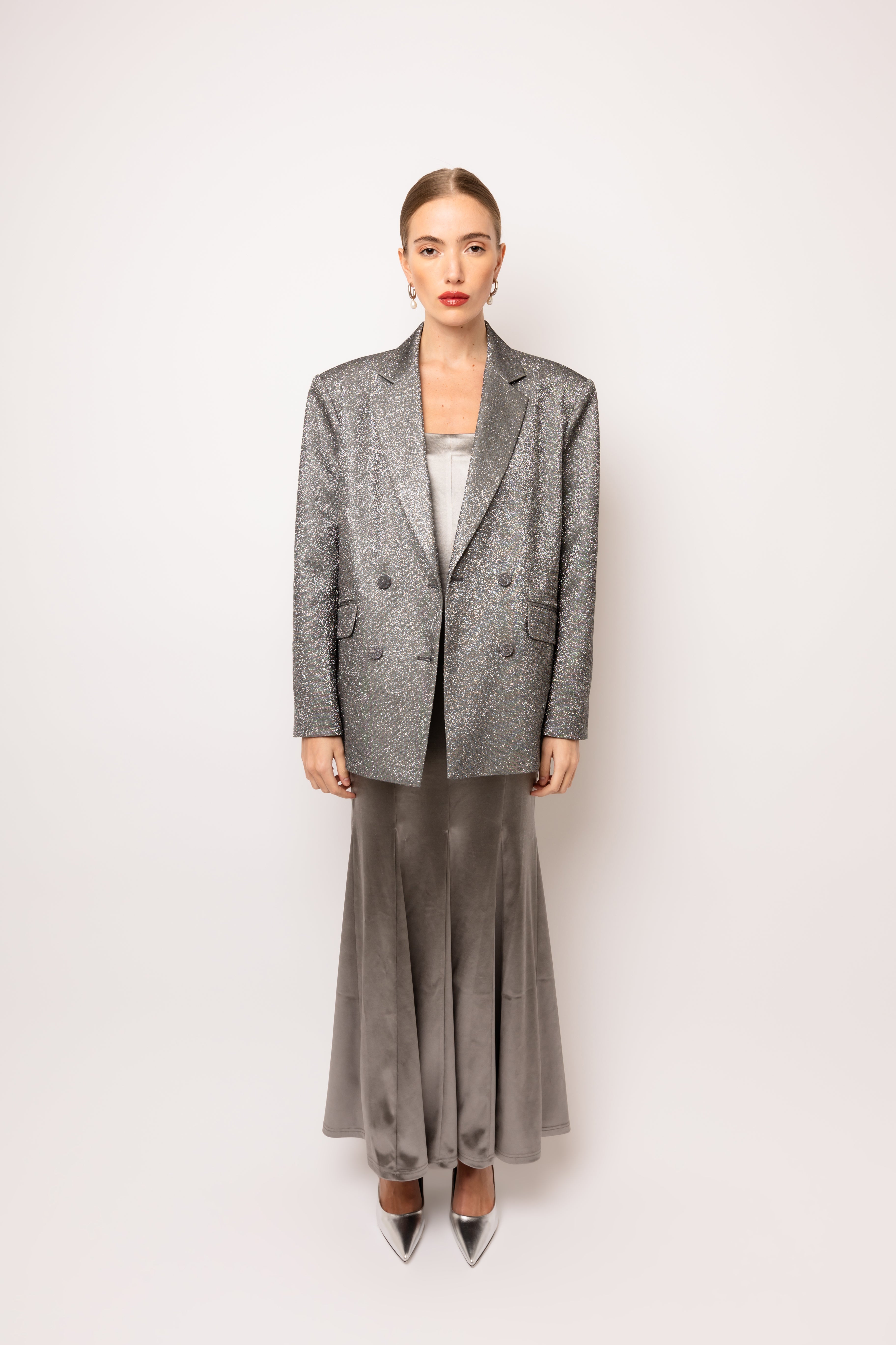 Ezra Glitter Oversized Blazer Jacket