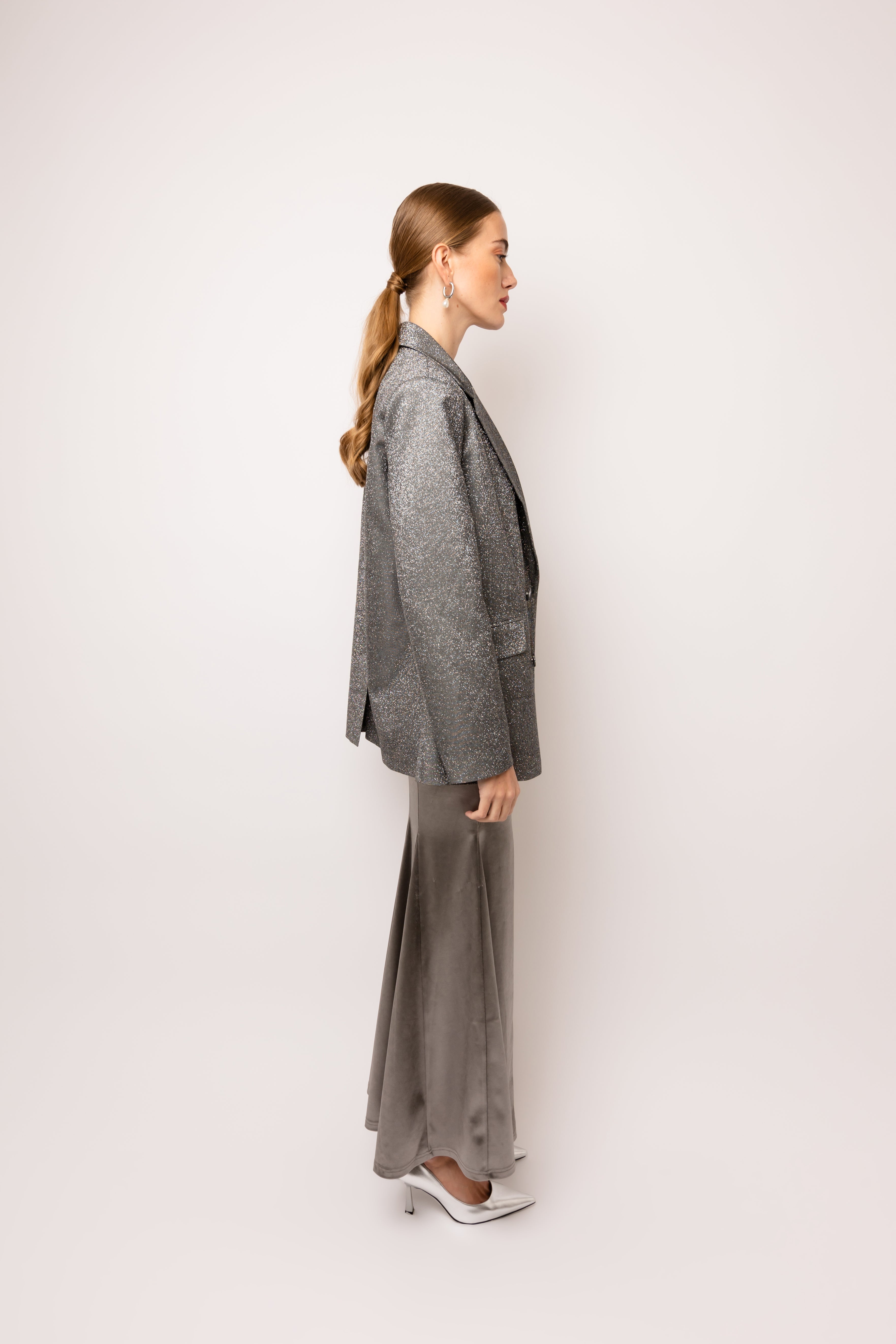 Ezra Glitter Oversized Blazer Jacket