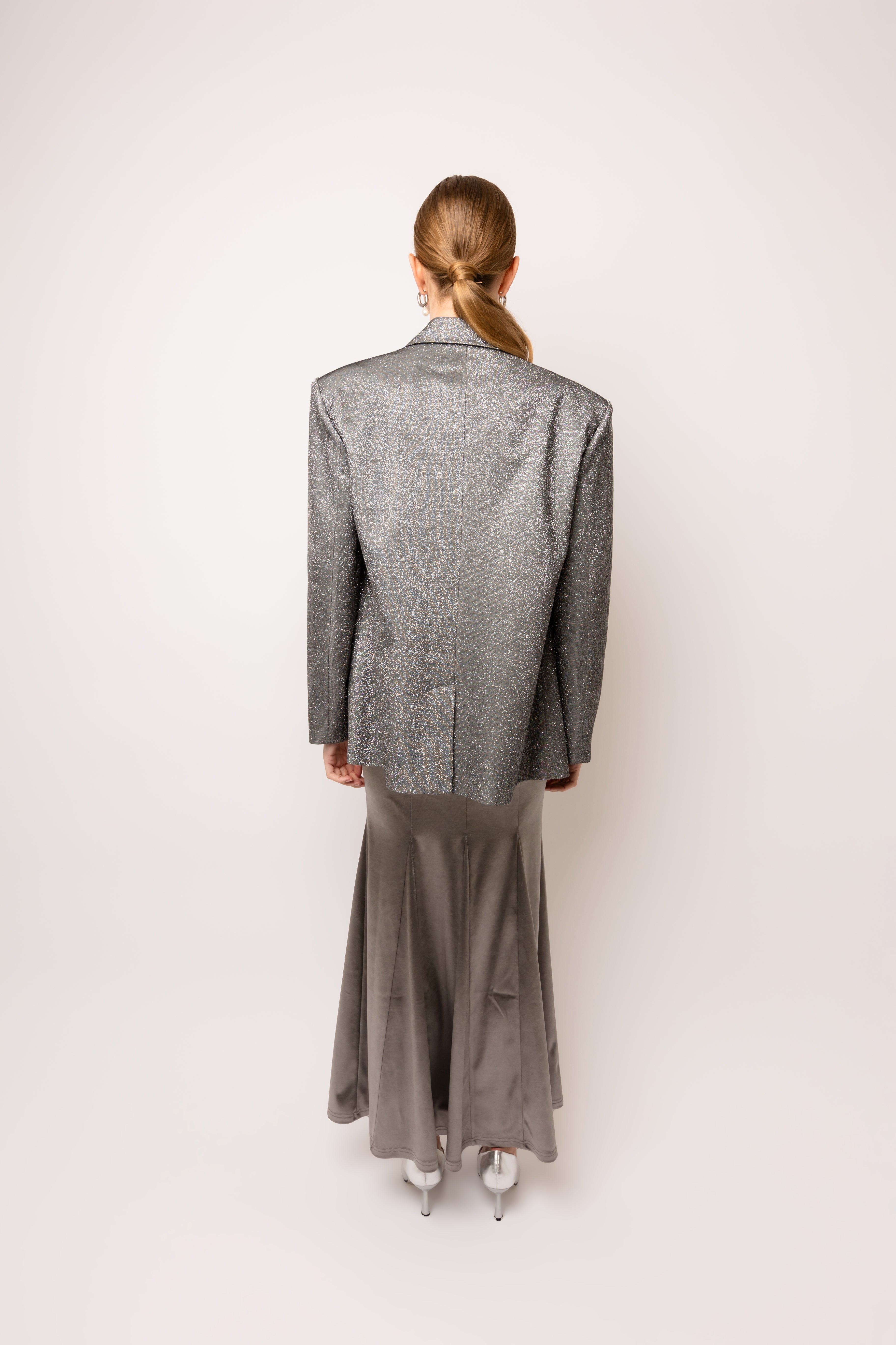 Ezra Glitter Oversized Blazer Jacket