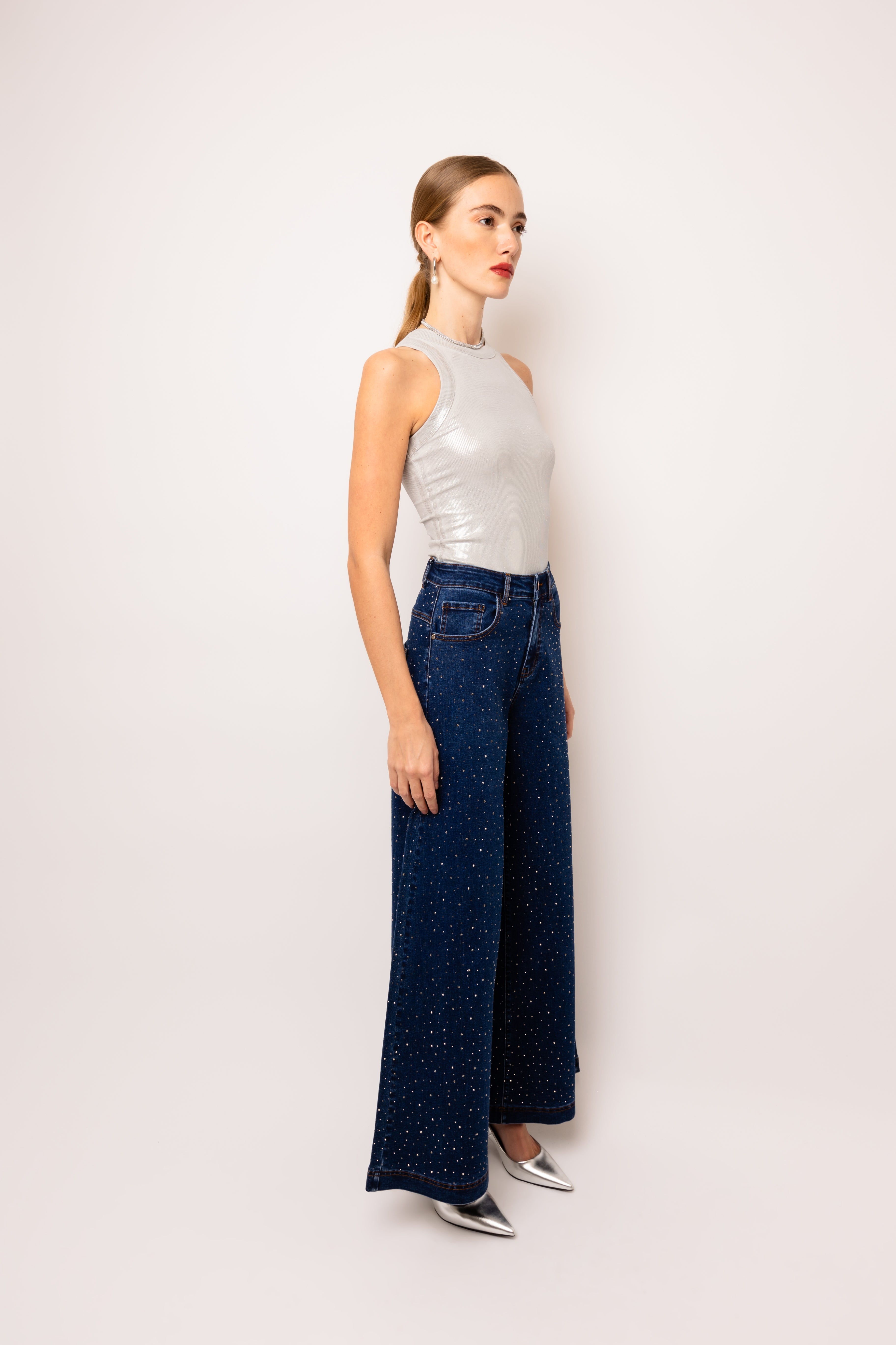 Demi Diamante Flare Jeans