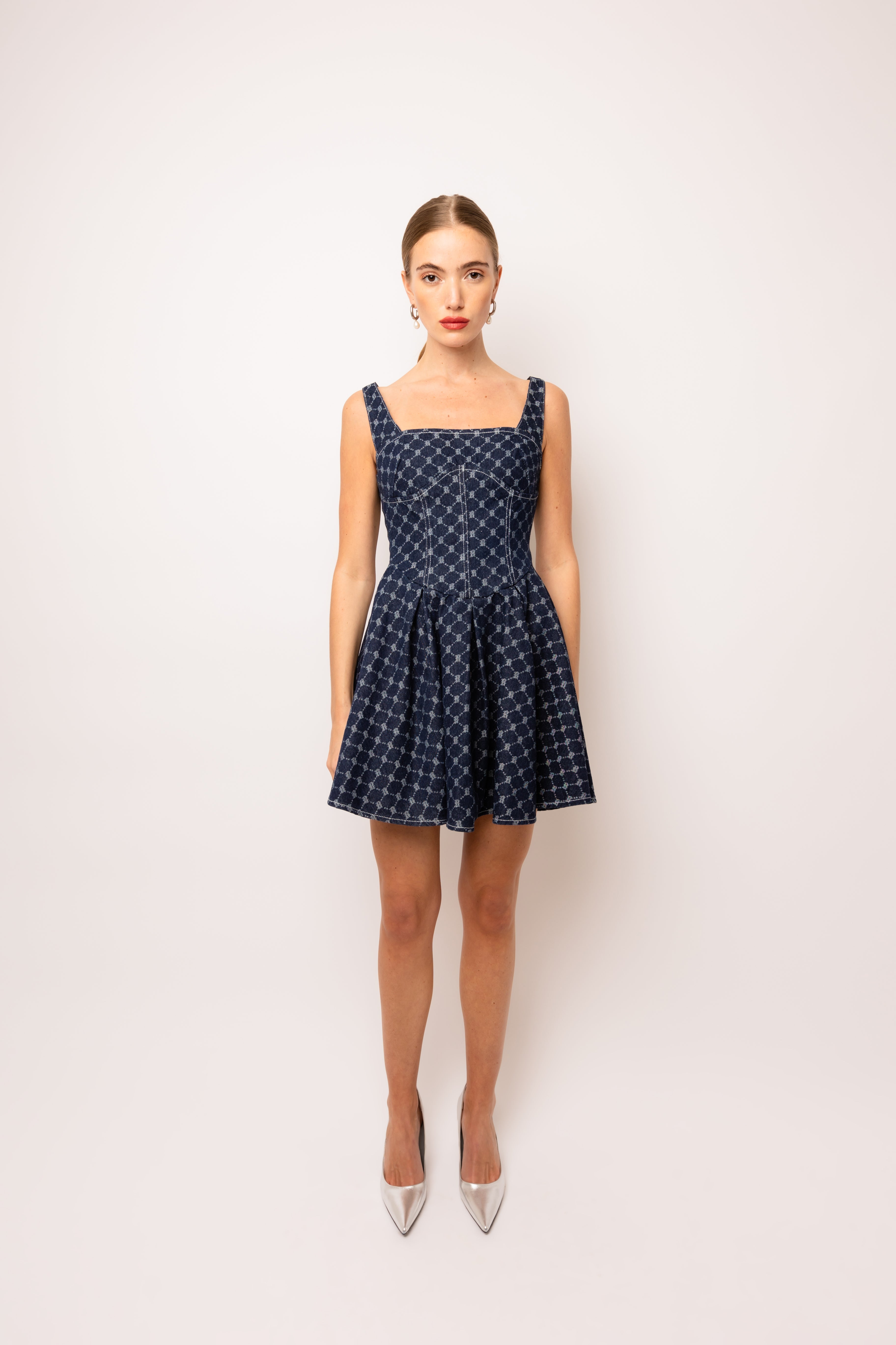 Remi Denim Check Mini Dress