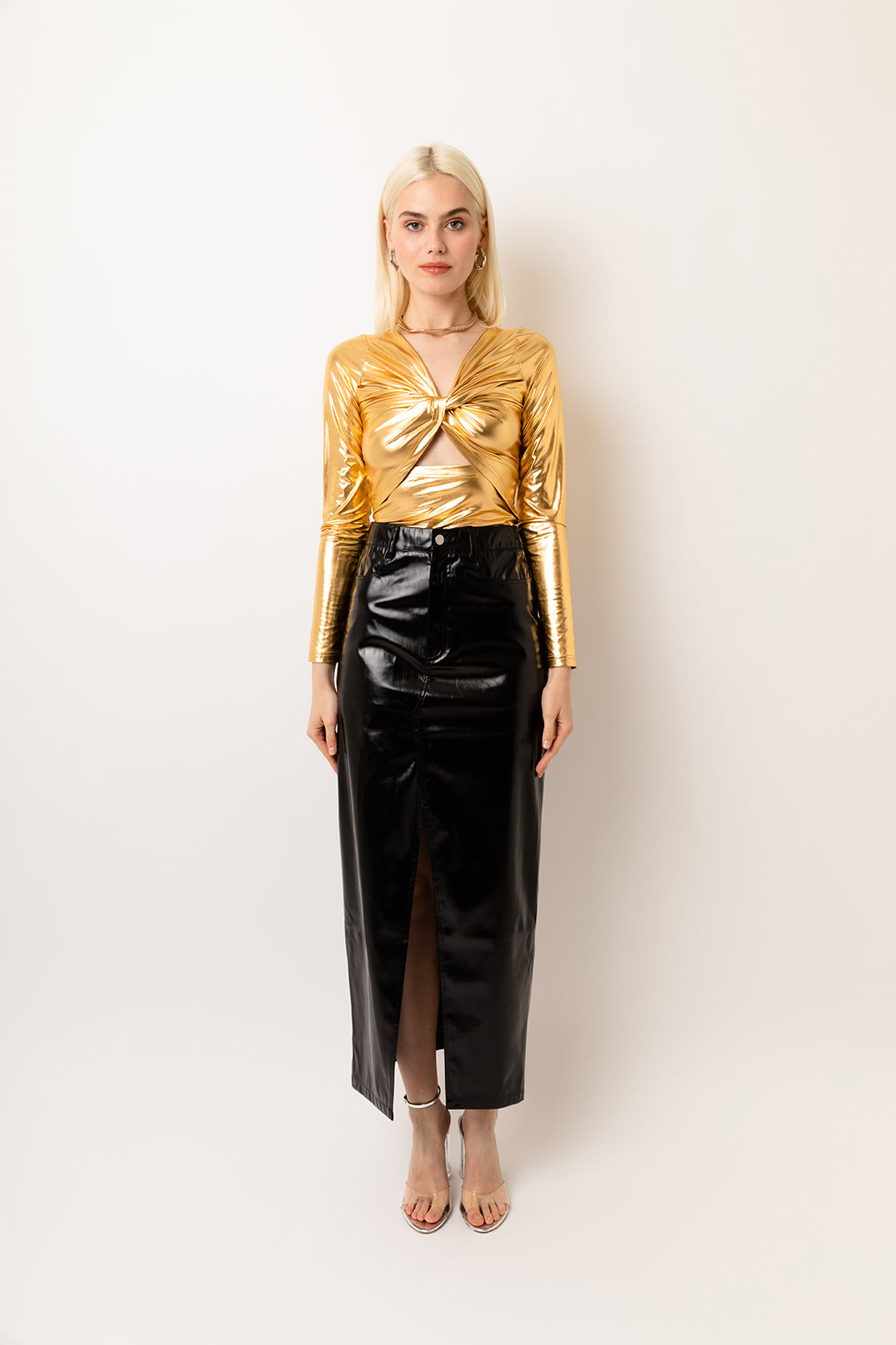Lupe Black Metallic Maxi Skirt - The perfect wardrobe staple | AmyLynn