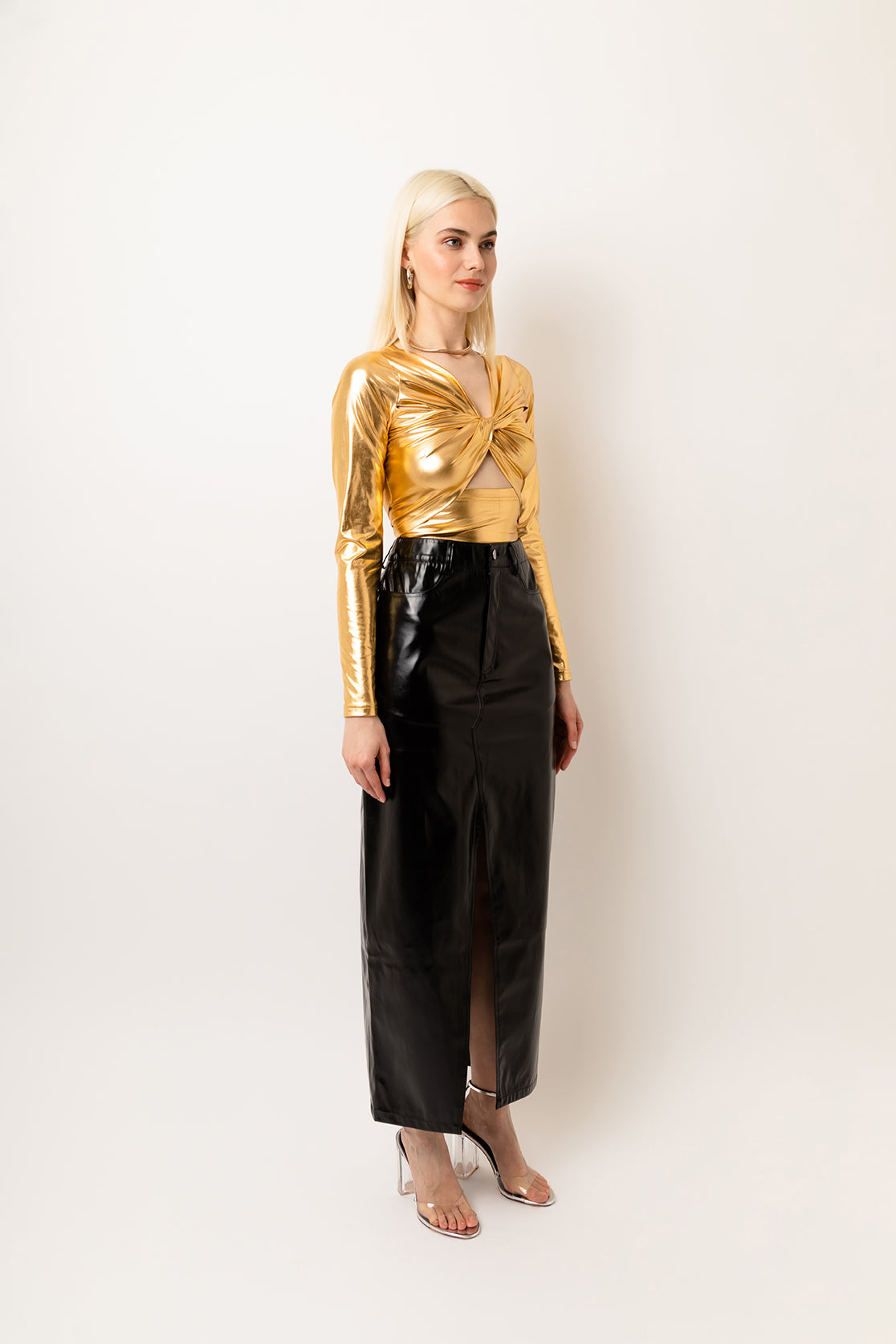 Lupe Black Metallic Maxi Skirt - The perfect wardrobe staple | AmyLynn