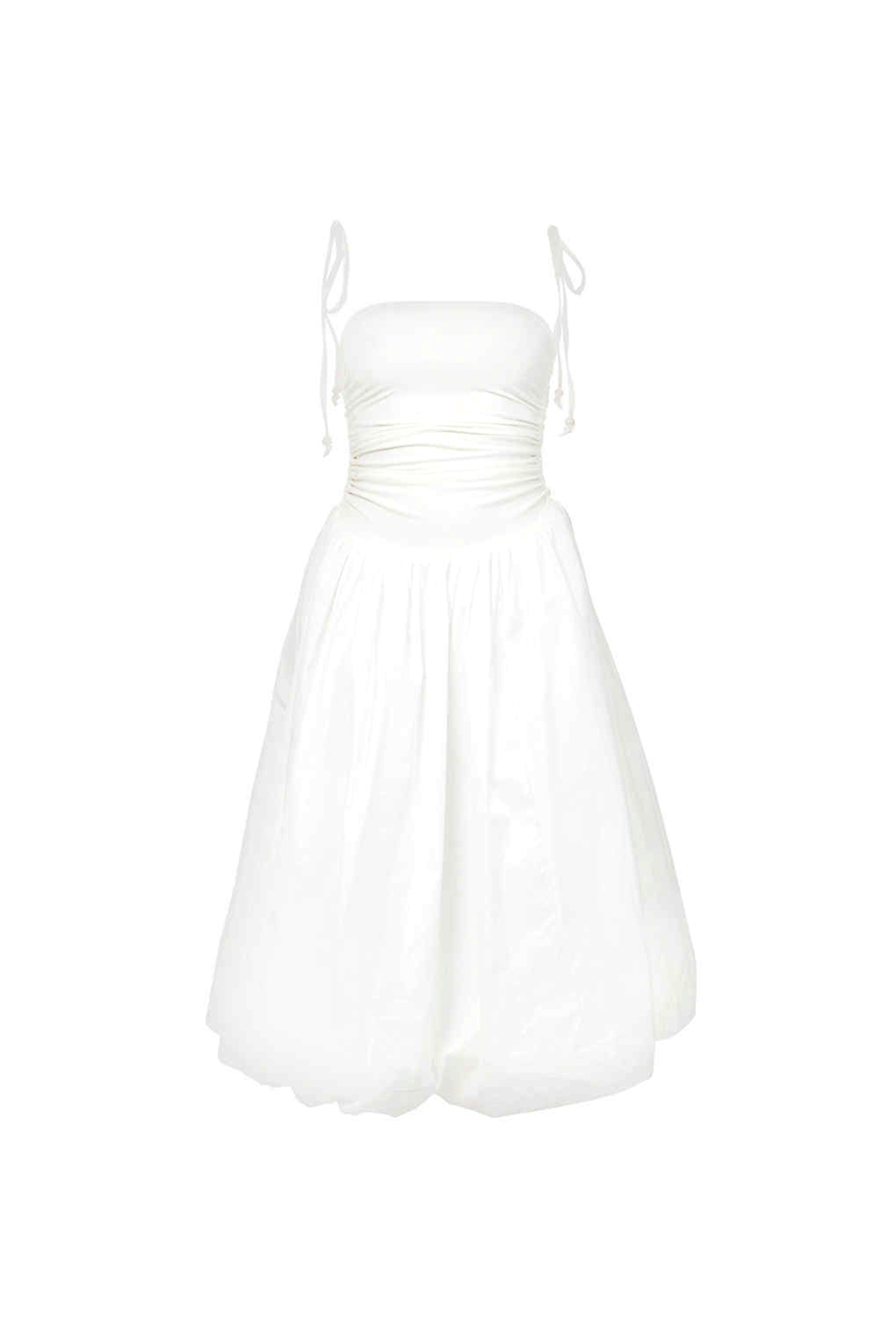 Alexa White Puffball Dress