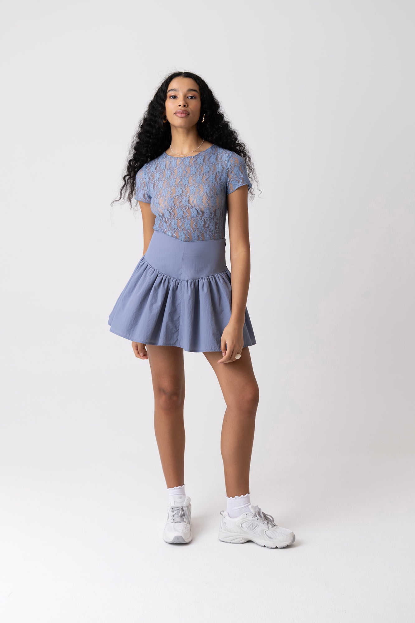 Orla Blue Floral Lace Top