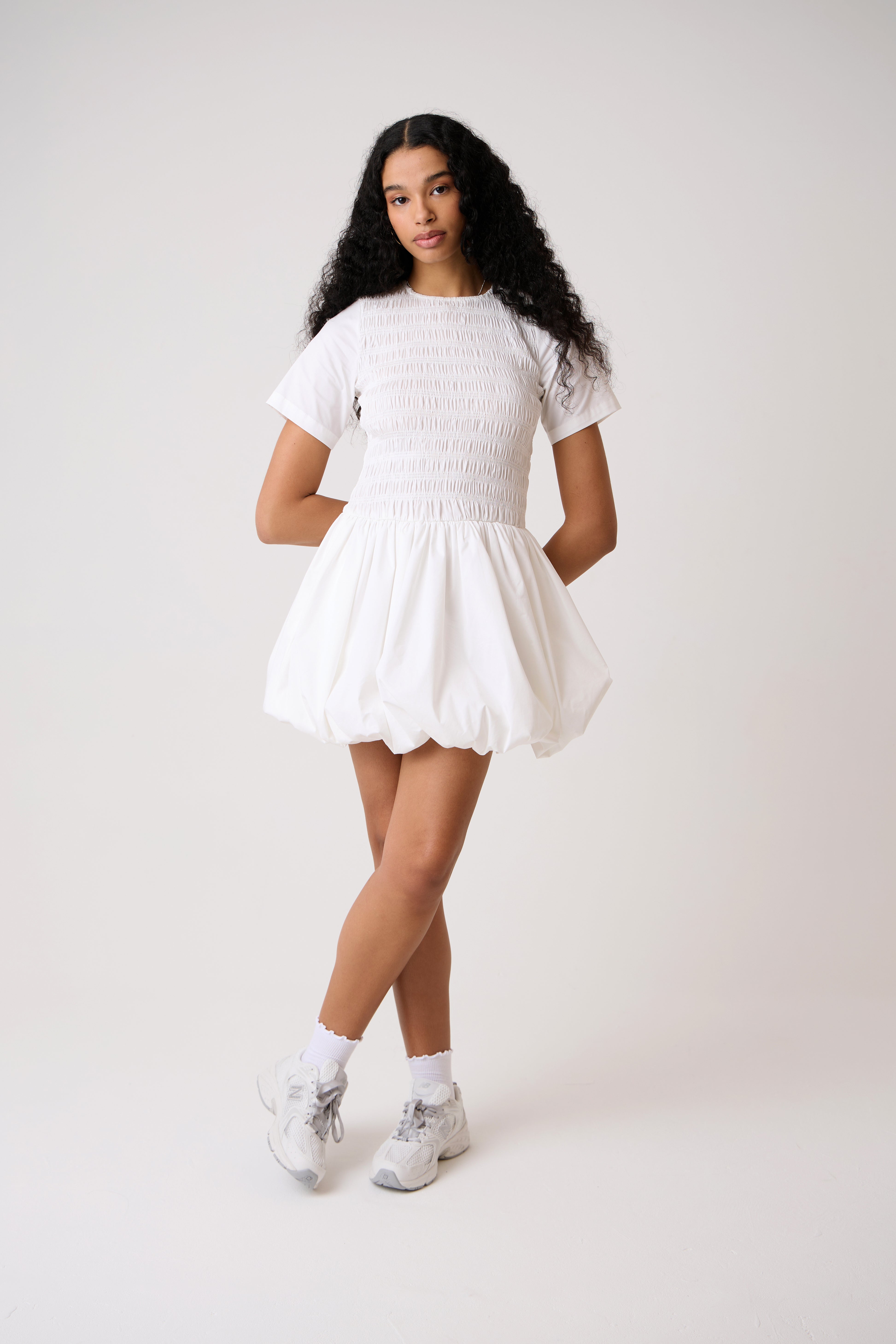 Eleanor White Ultra Mini Puffball Dress