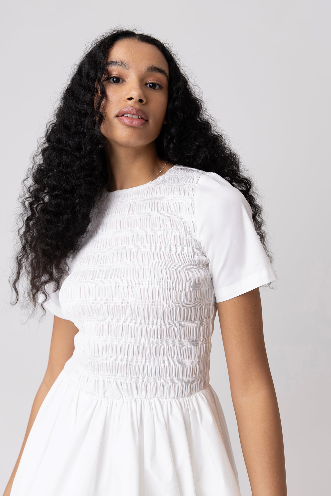Eleanor White Ultra Mini Puffball Dress