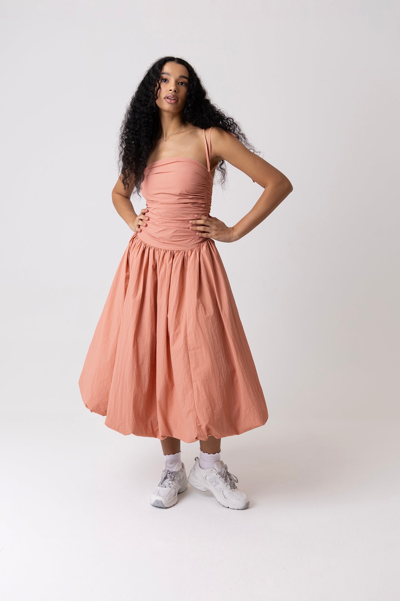 Alexa Peach Puffball Dress