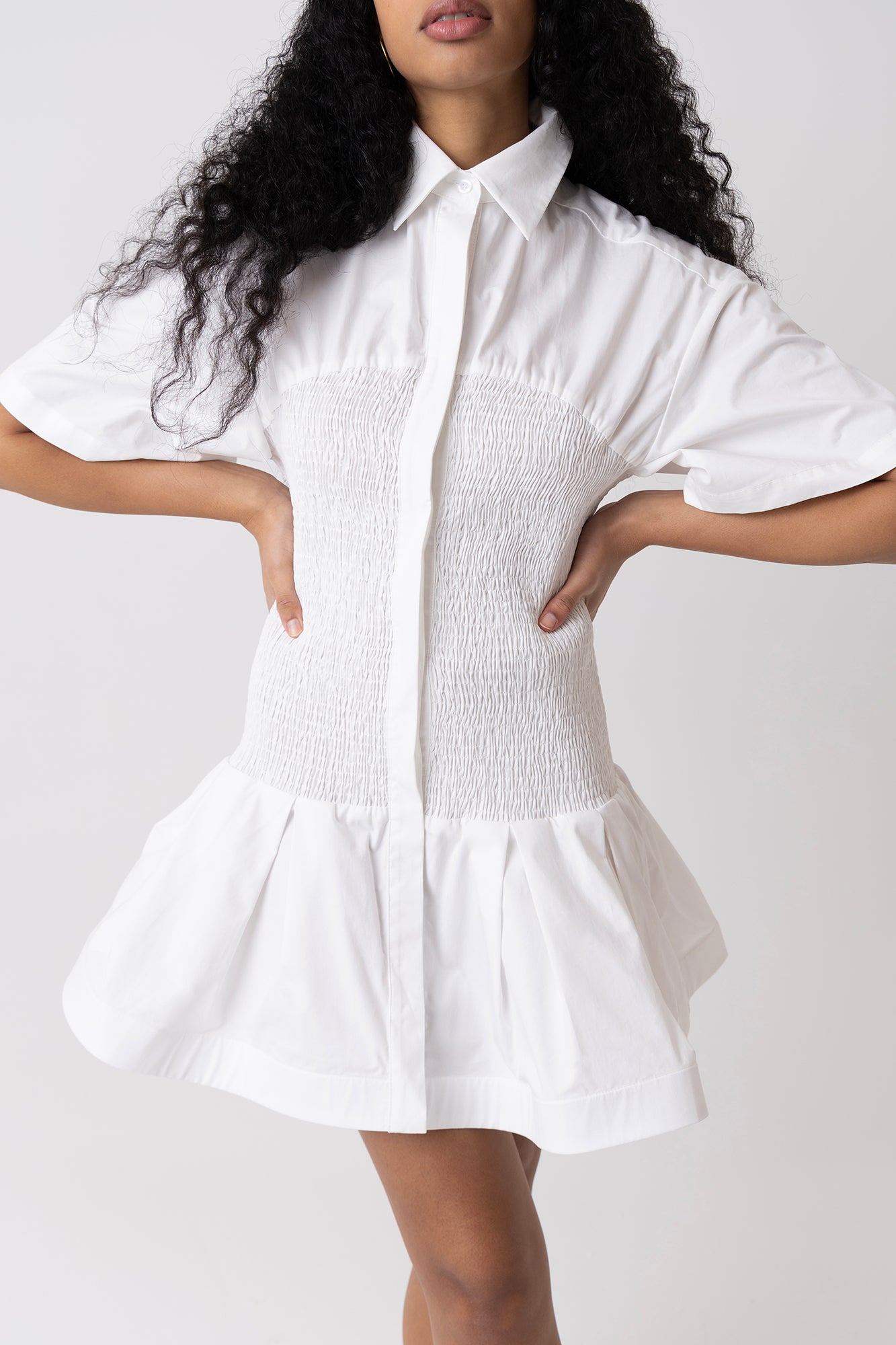Kirsty White Shirt Cotton Dress