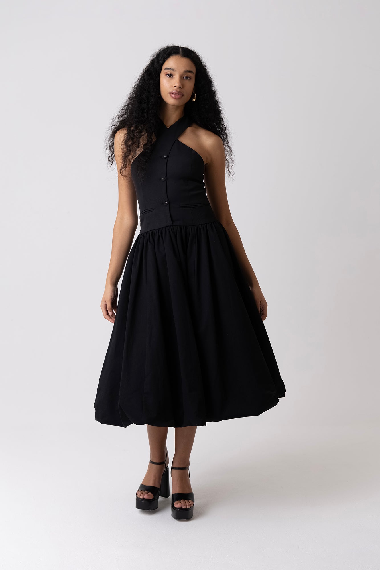 Garcelle Black Halterneck Midi Dress