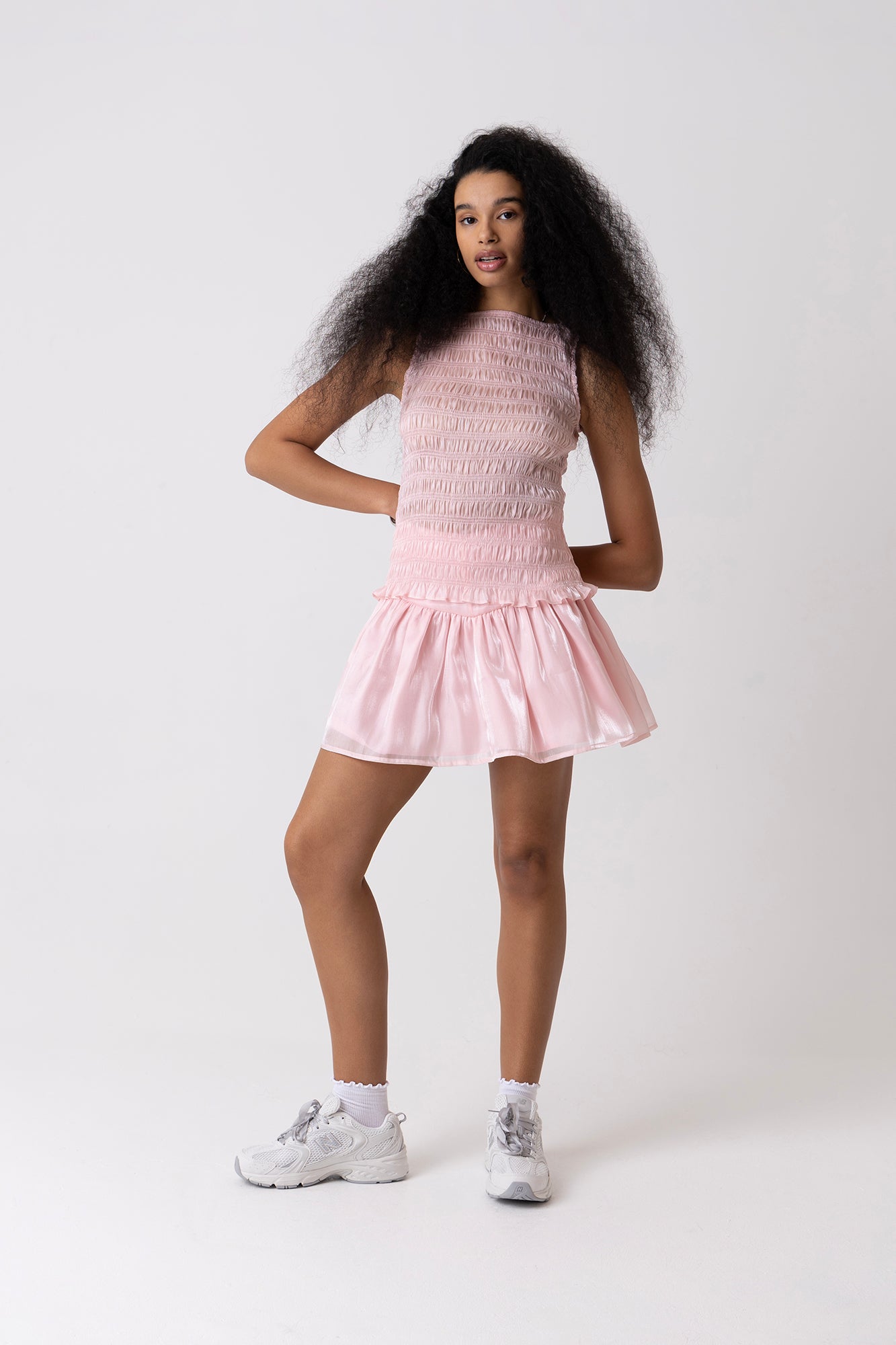 Sonya Pink Shirred  Top