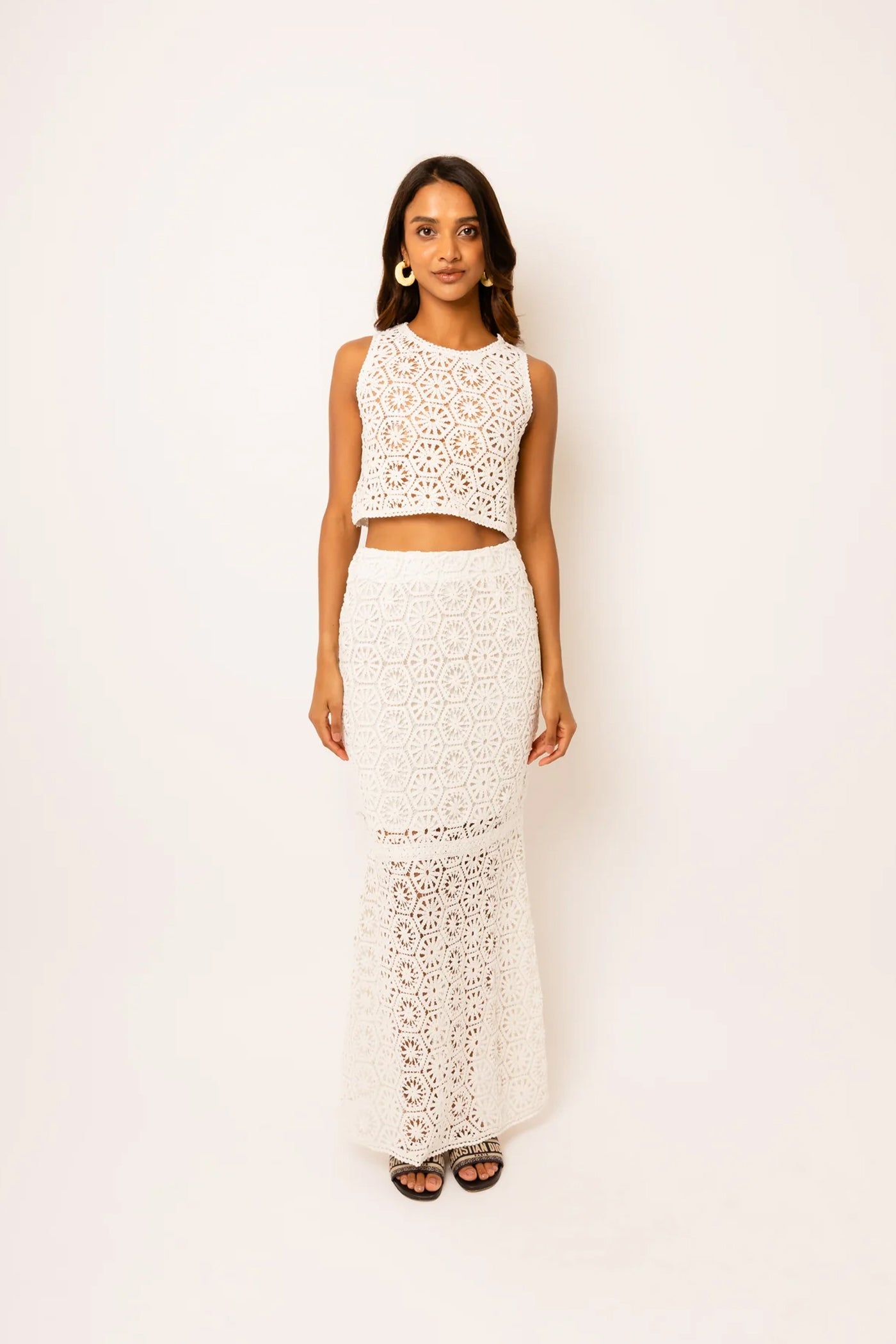 Capri Crochet Lace Maxi Skirt
