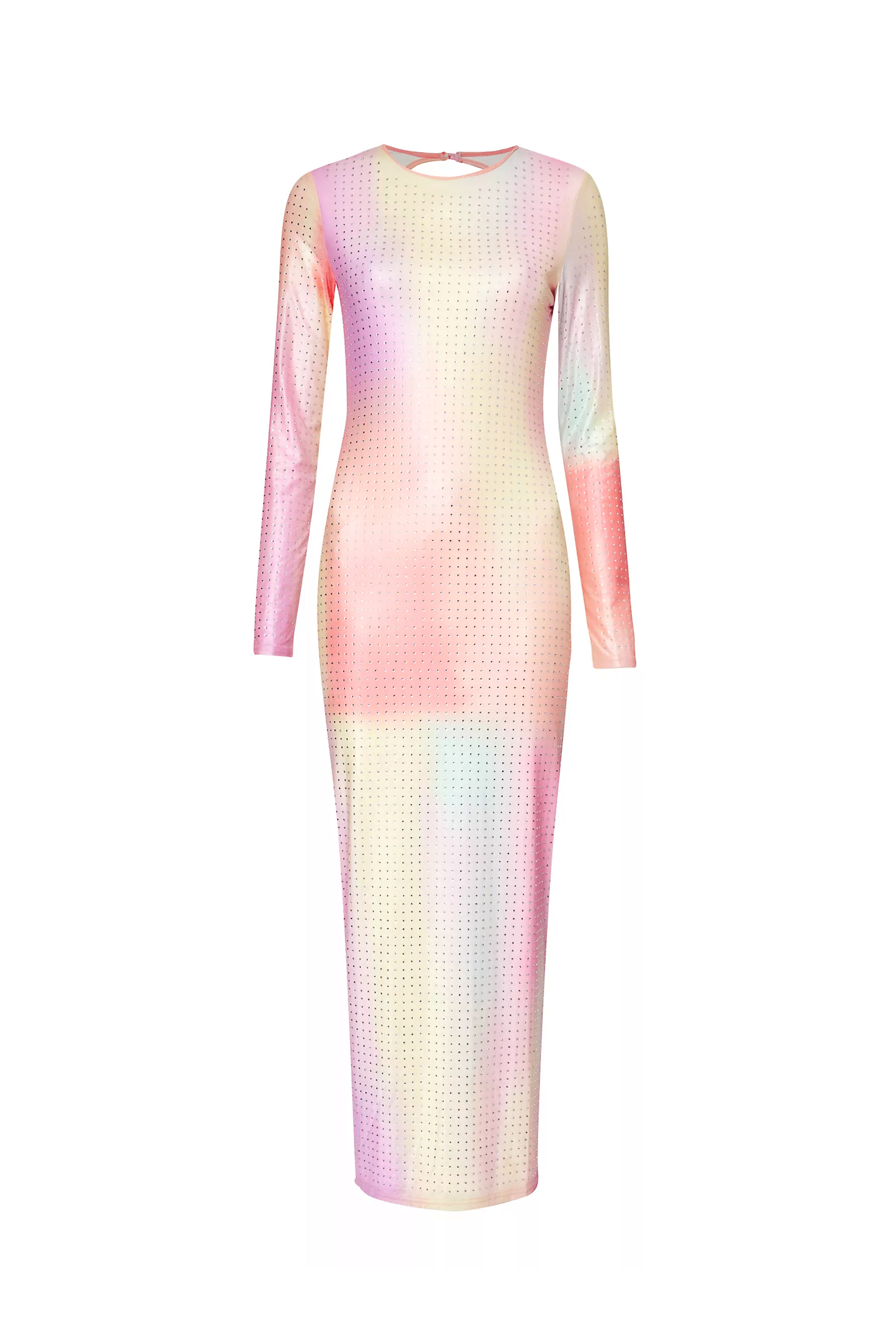Carolina Multi Sheer Embellished Maxi Dress