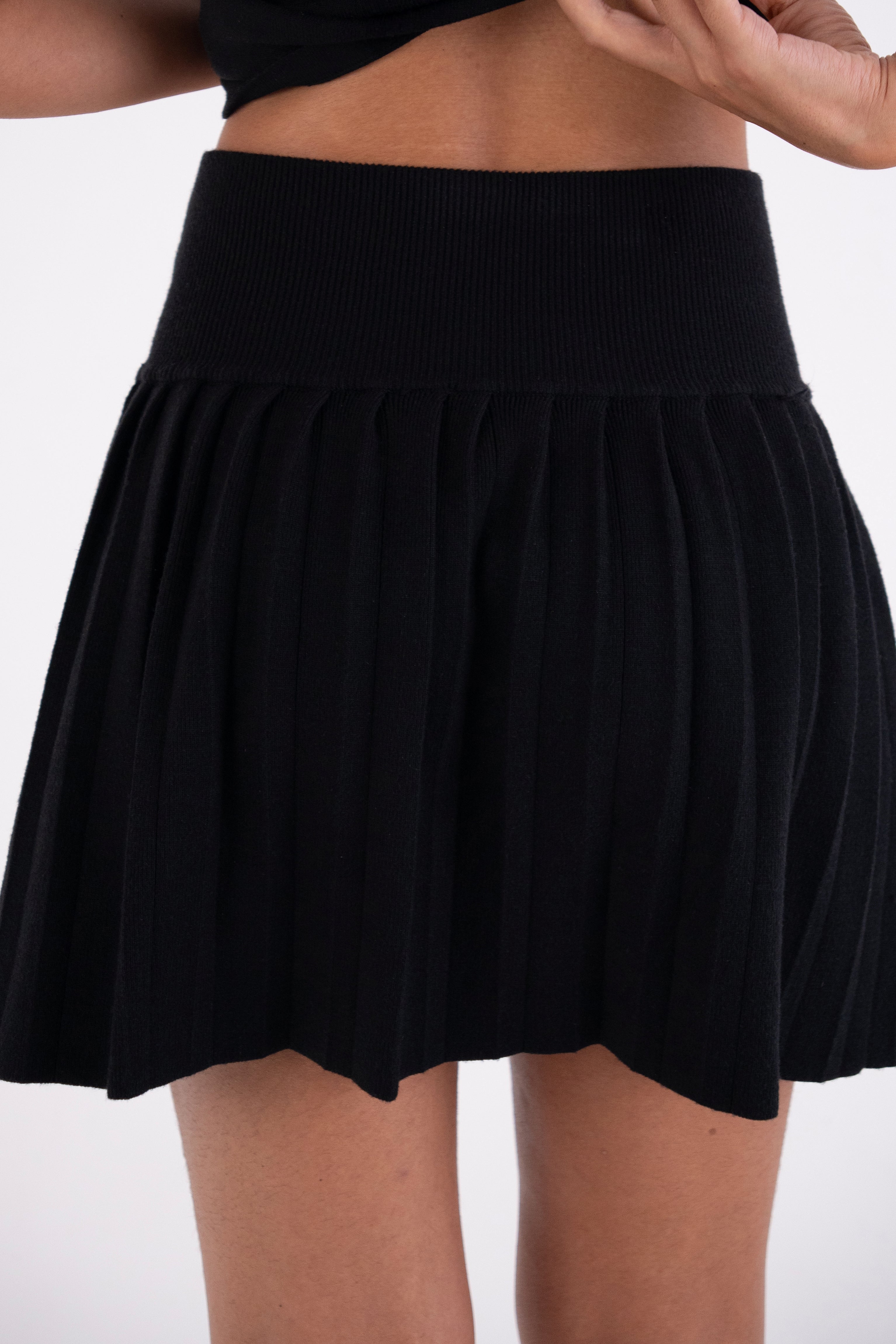 Clemmie Knit Pleated Mini Skirt