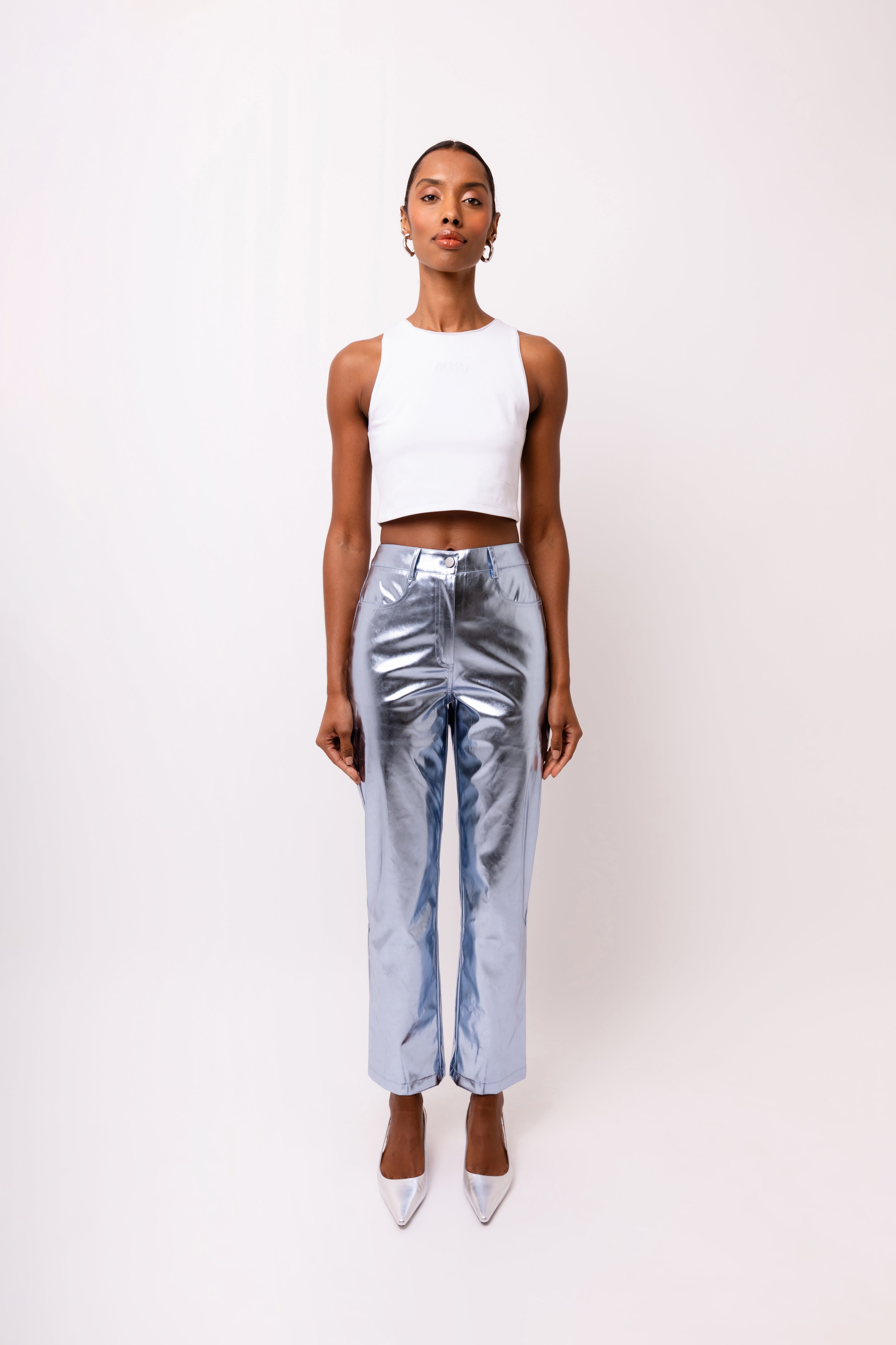 Lupe Arctic Blue Metallic Trousers