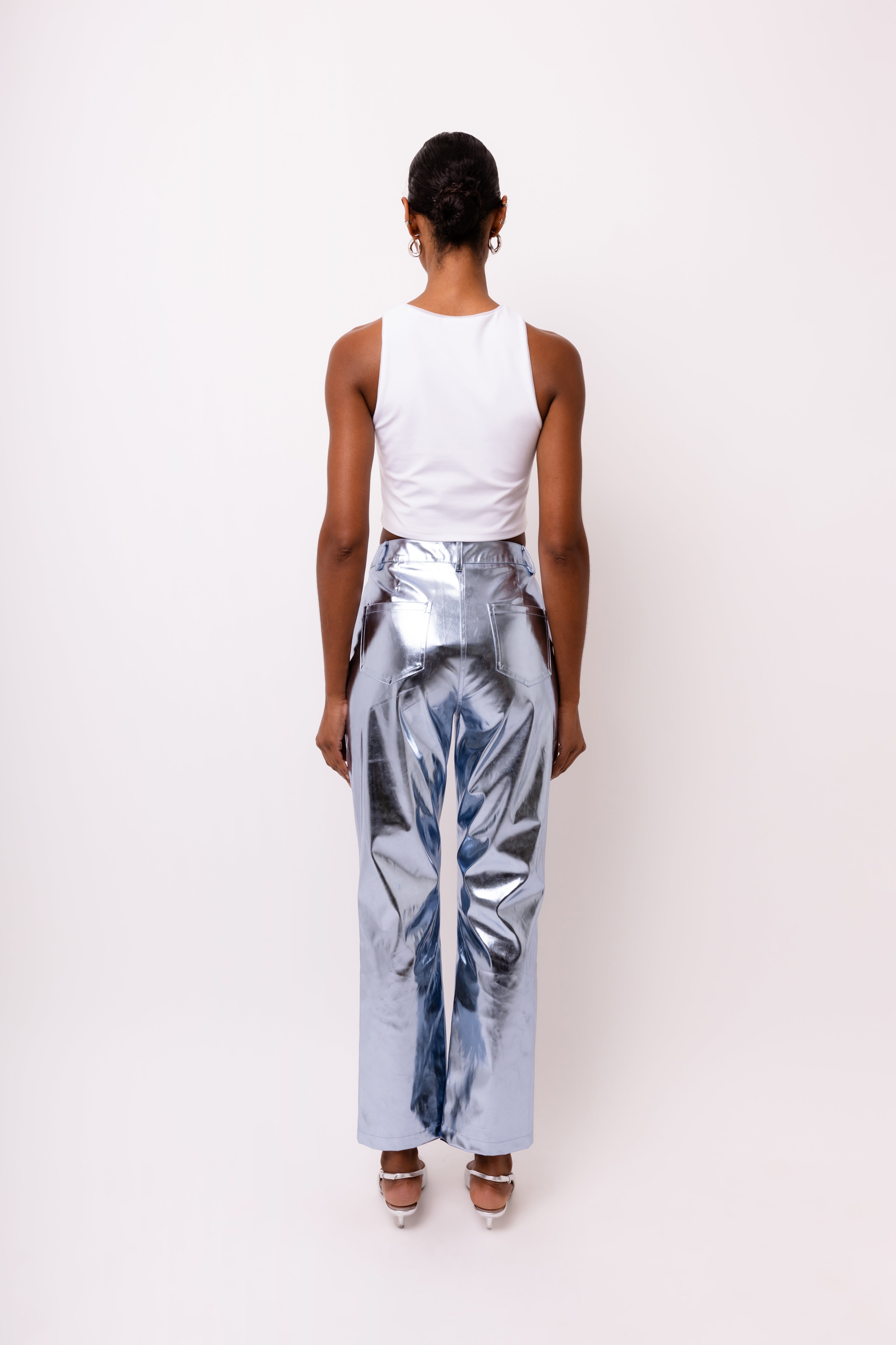 Lupe Arctic Blue Metallic Trousers