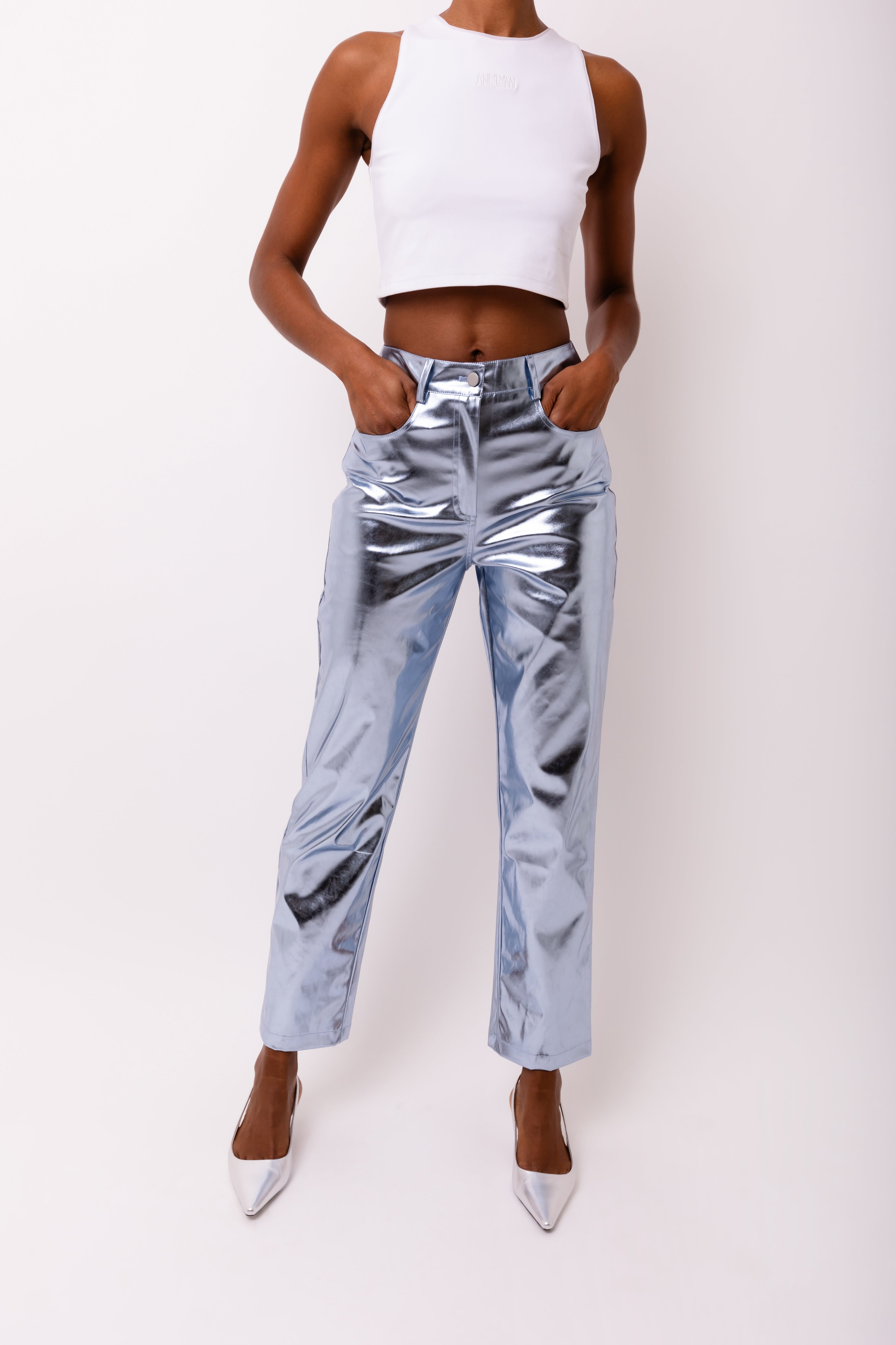 Lupe Arctic Blue Metallic Trousers