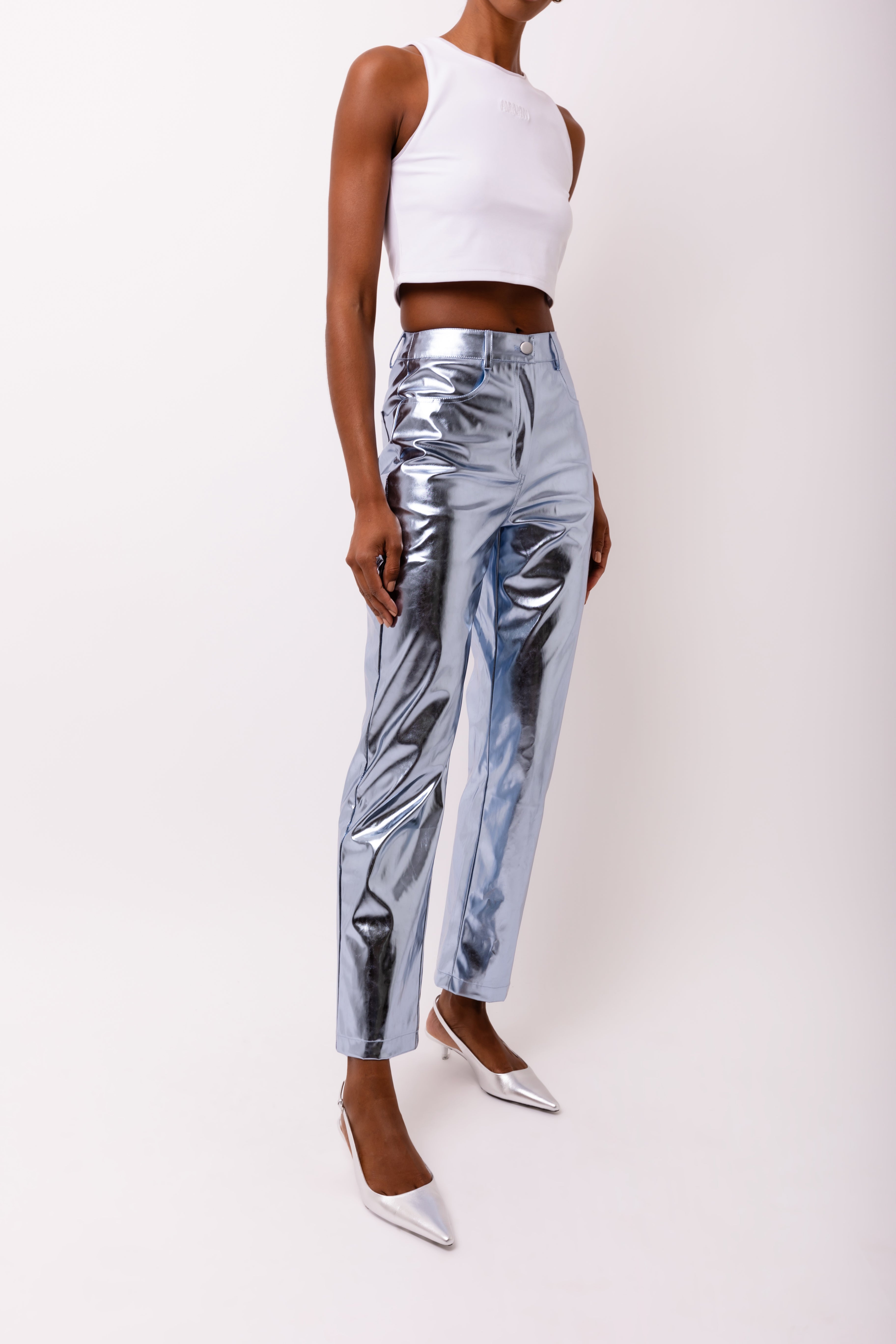 Lupe Arctic Blue Metallic Trousers