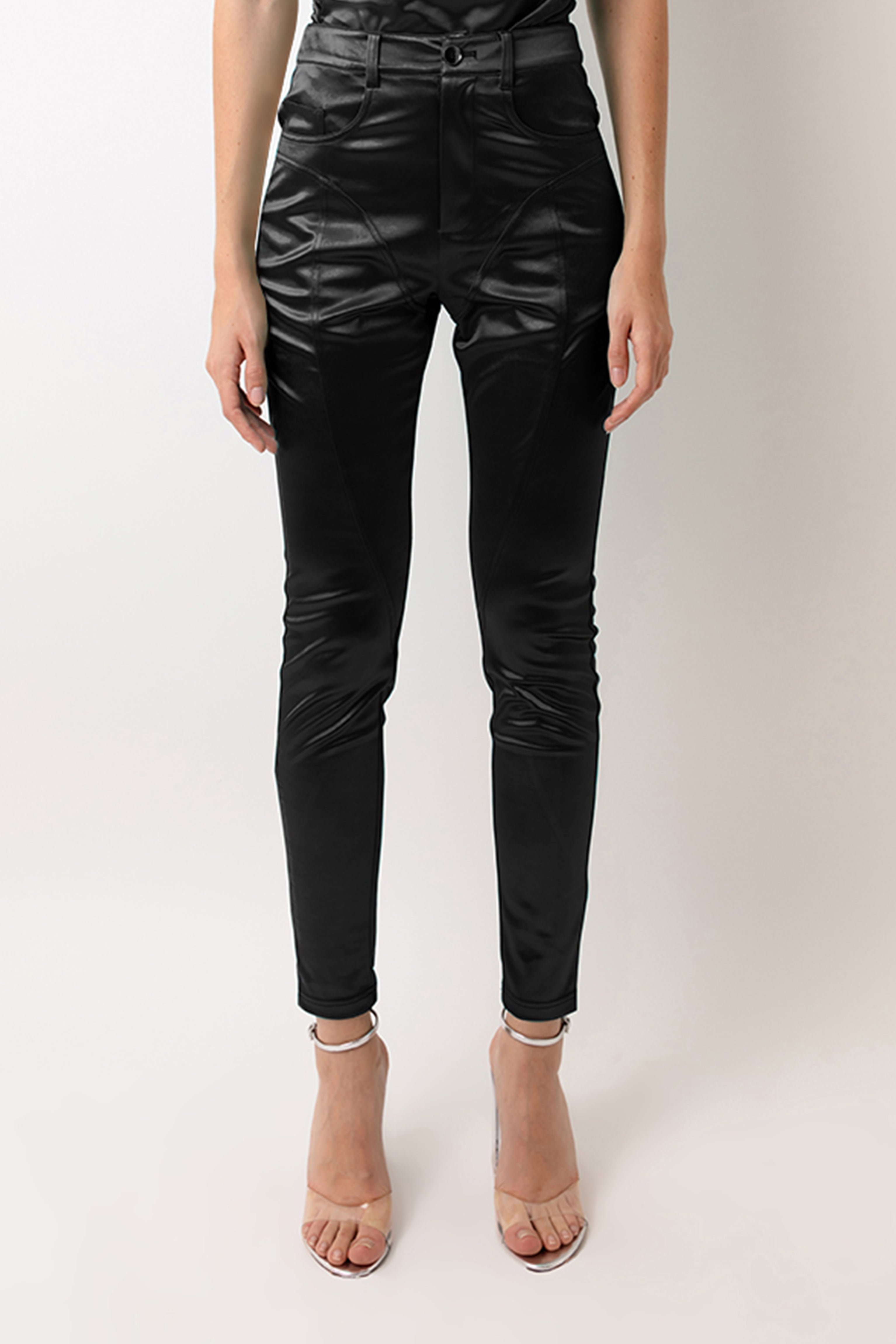 Elvis Black Stretch  Disco Slim-fit Trousers | AMYLYNN