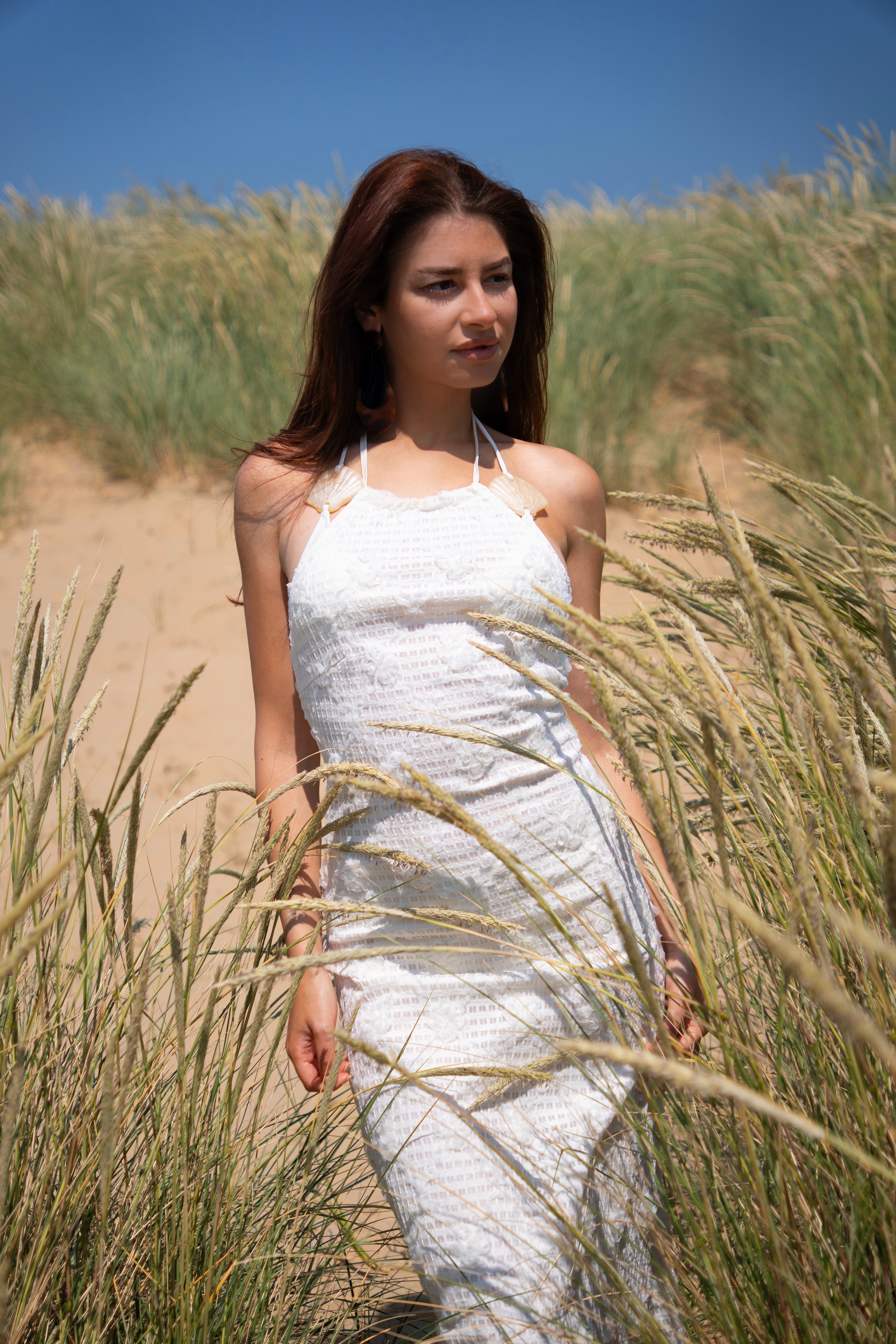Cali Cream Floral Crochet Maxi Dress