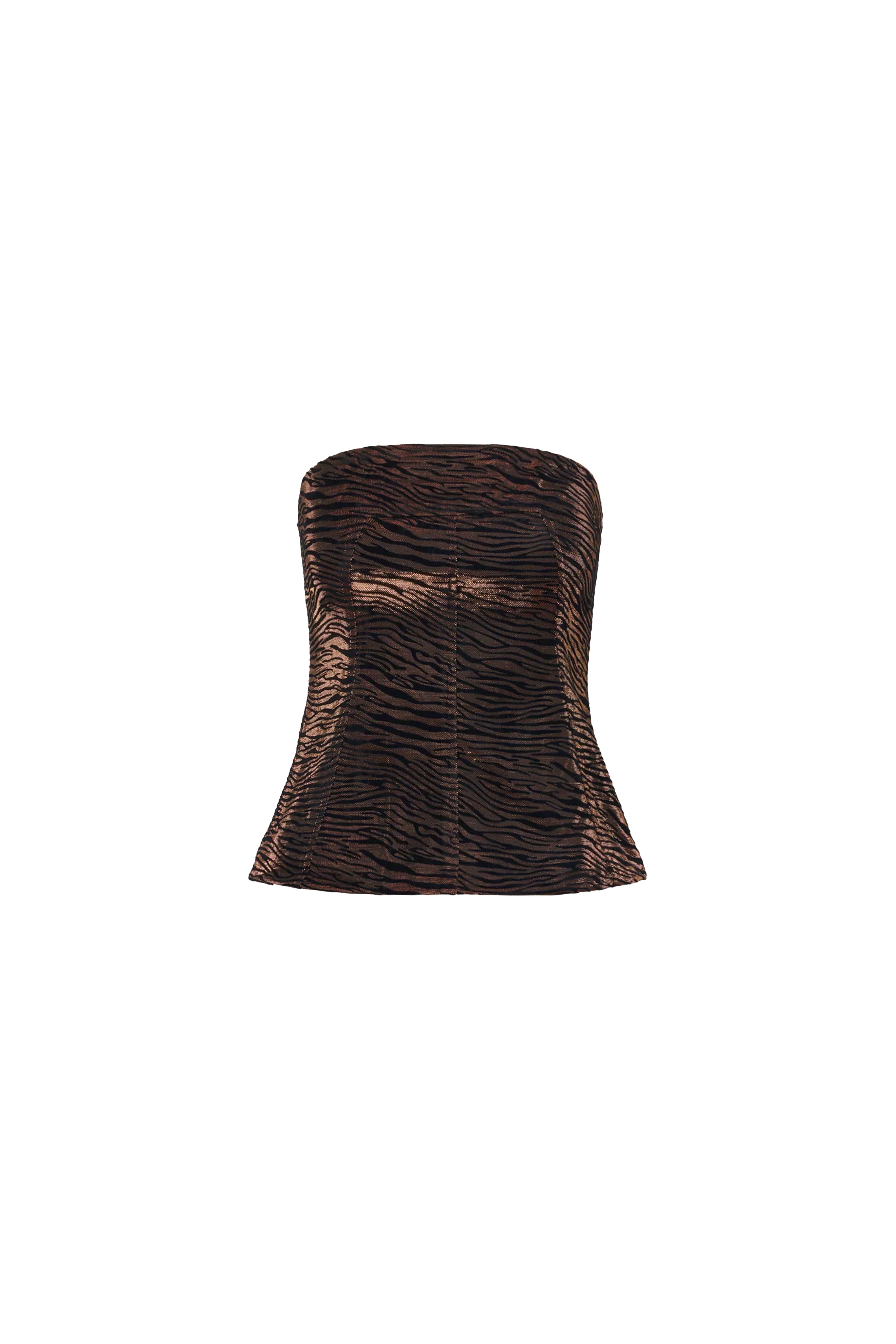 Johanna Tiger Velvet Burnout Bardot Top
