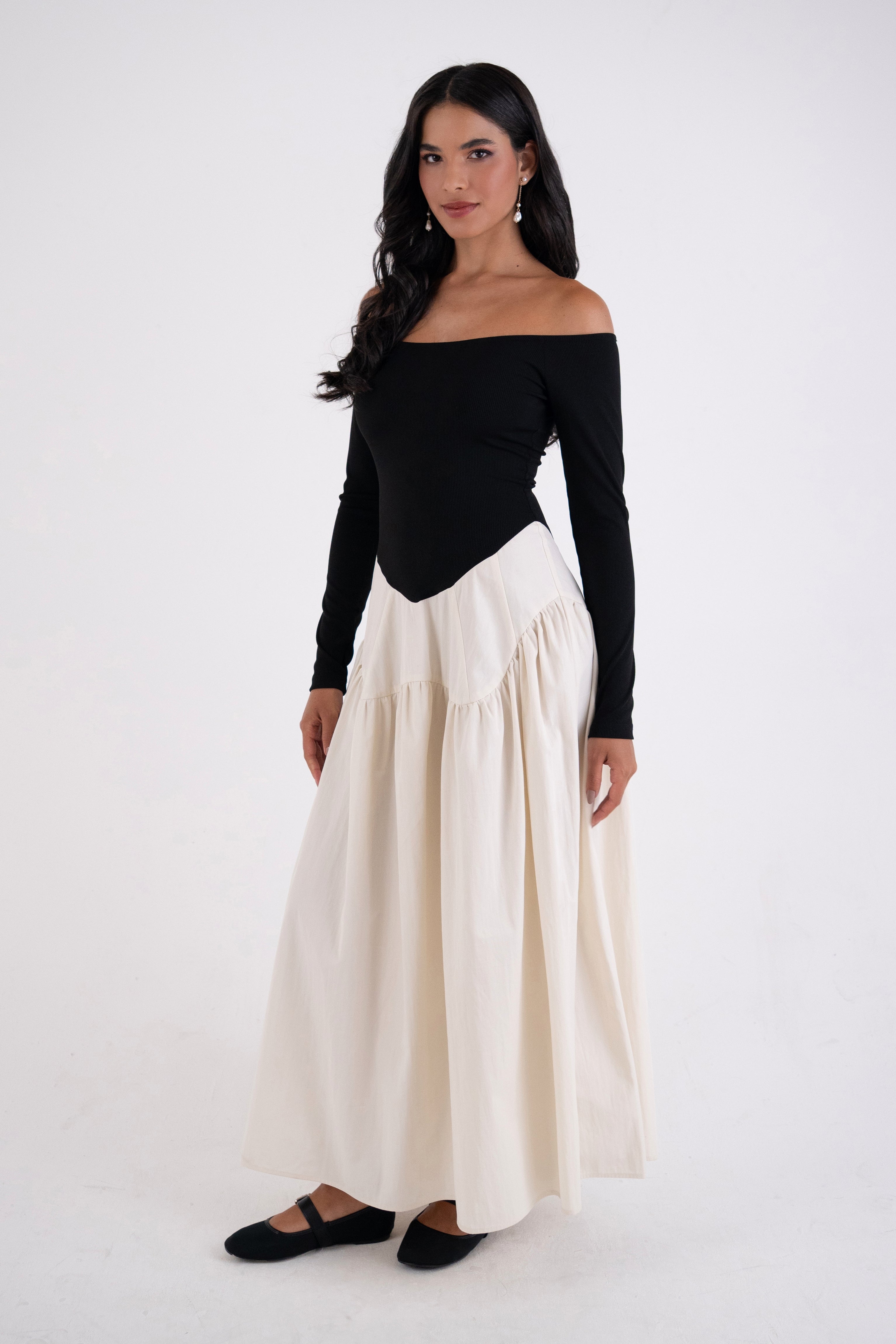 Nancy Rich Cotton Off-Shoulder Maxi Dress