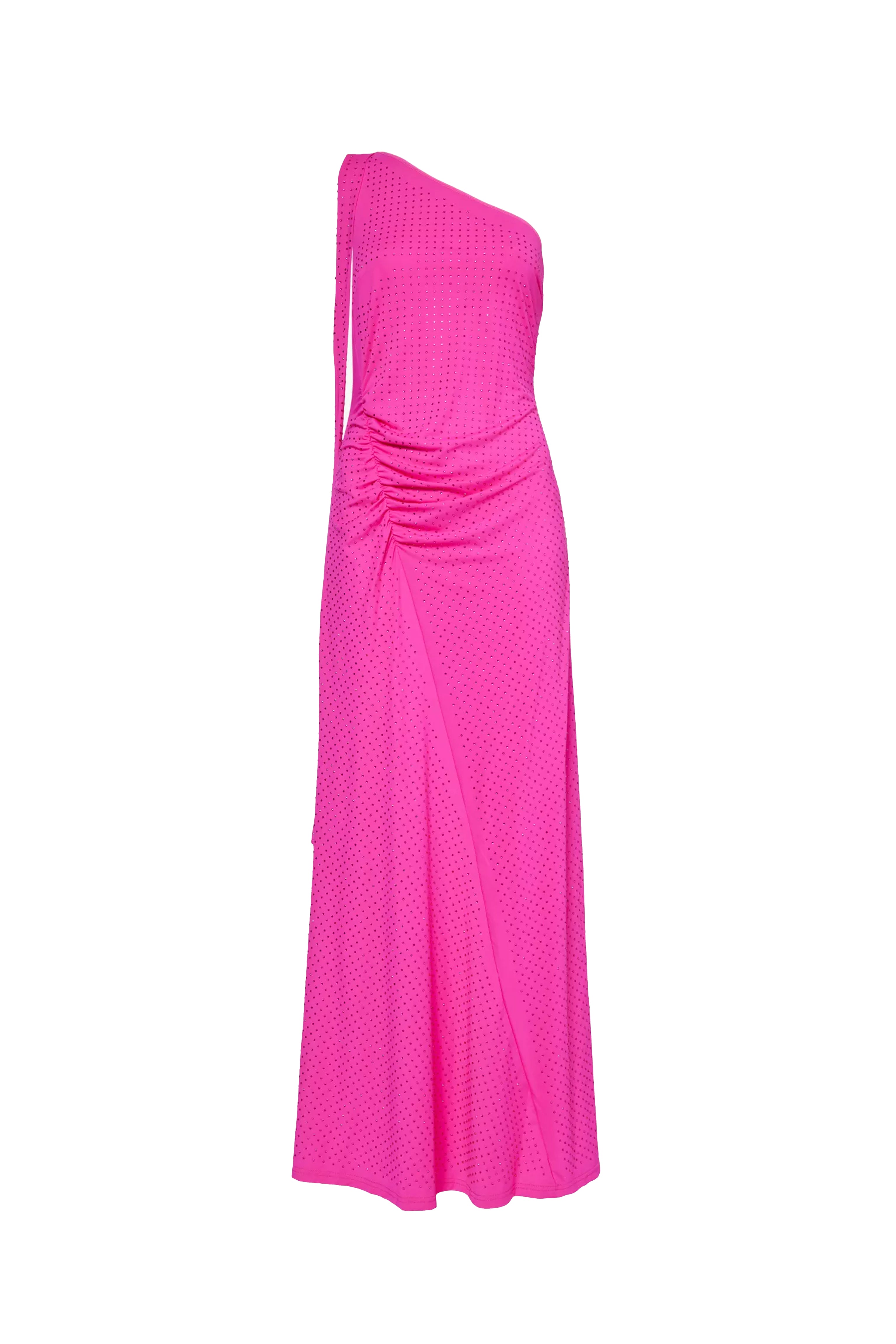 Stella Pink Asymmetrical Embellished Maxi Dress