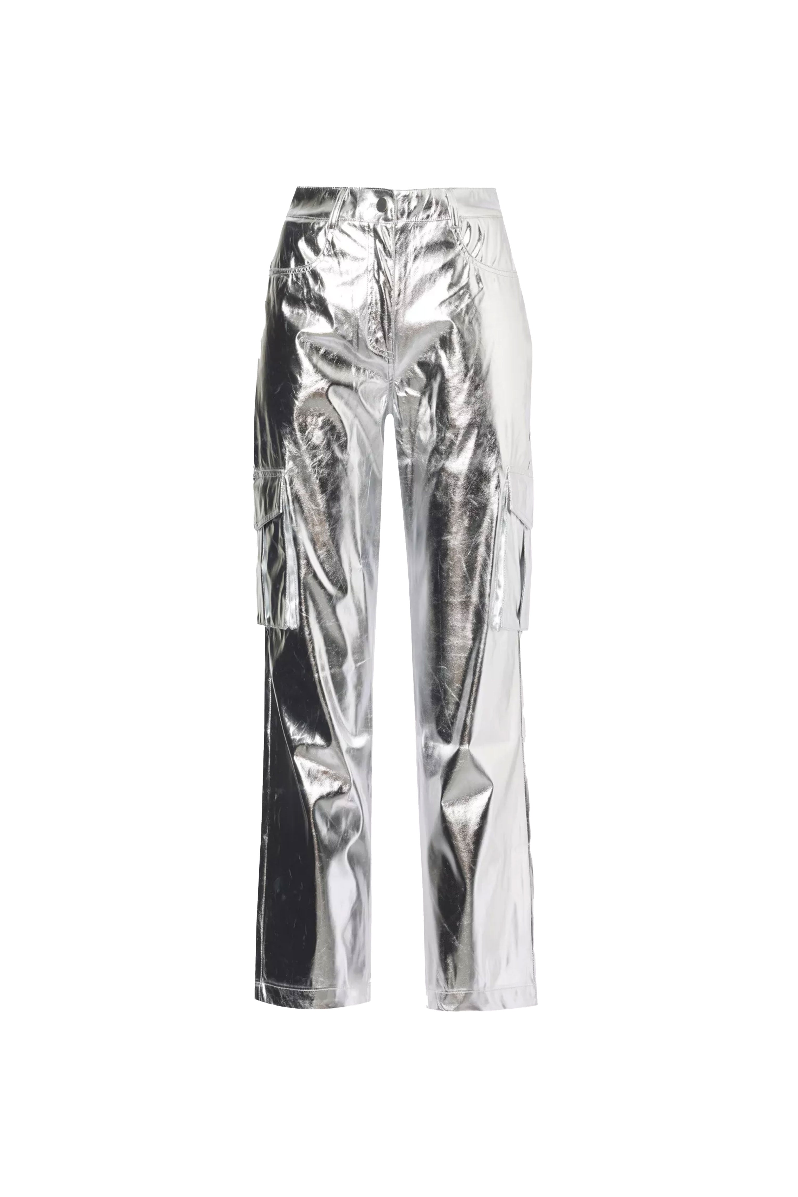 Lupe Metallic Silver Combat Utility Trousers  | AMYLYNN